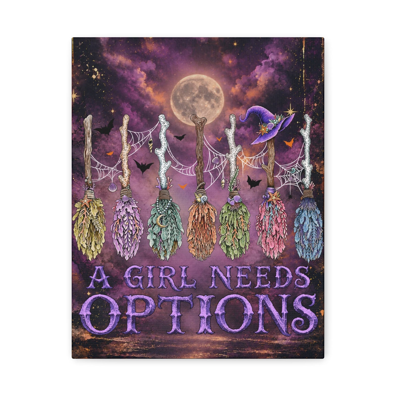 Printify A Girl Needs Options Canvas Wall Art 11″ x 14″ (Vertical) / 1.25" 13559976777200246686