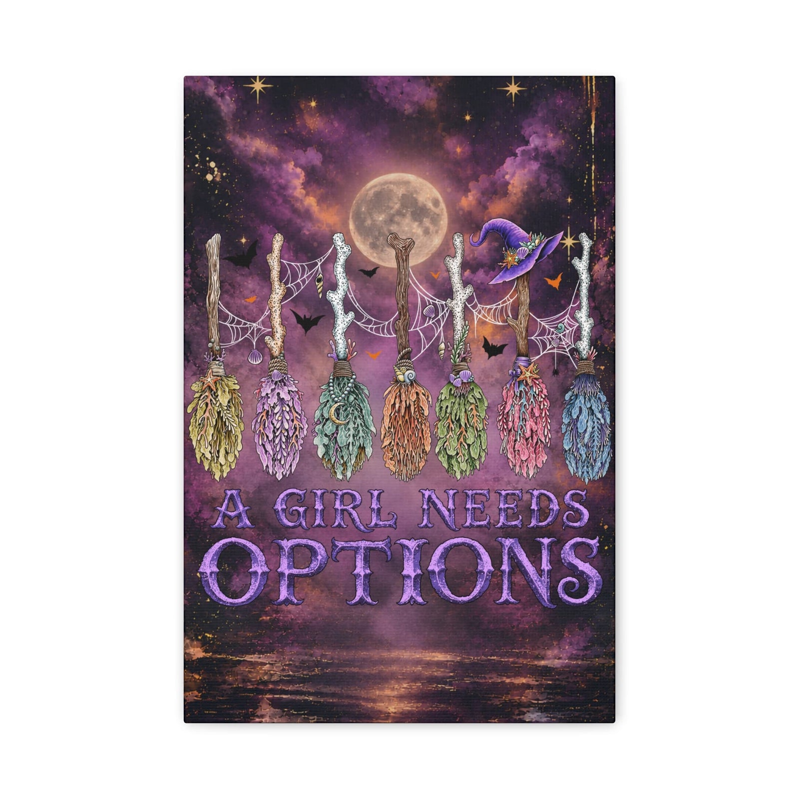 Printify A Girl Needs Options Canvas Wall Art 12″ x 18″ (Vertical) / 1.25" 32902722316225433947
