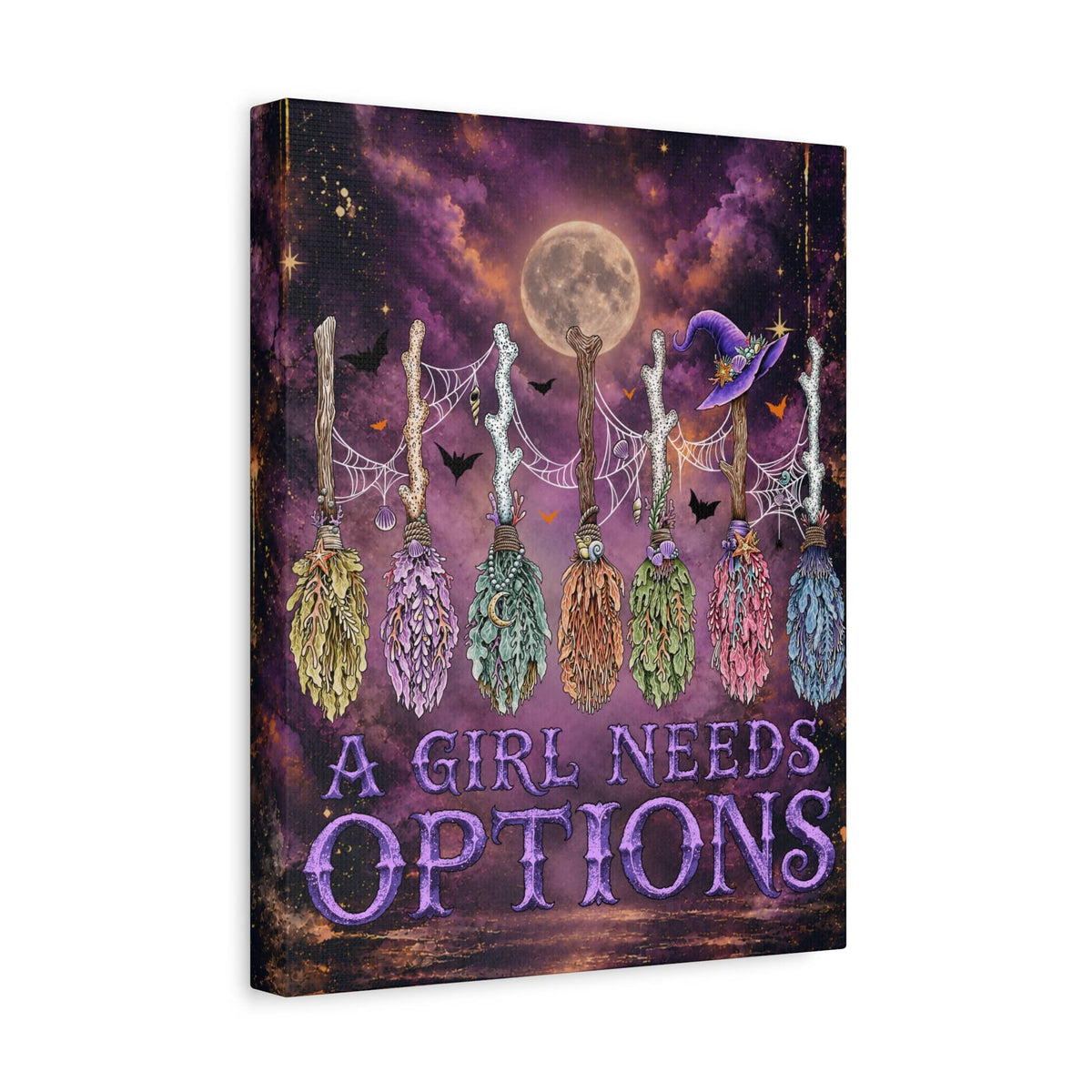 Printify A Girl Needs Options Canvas Wall Art