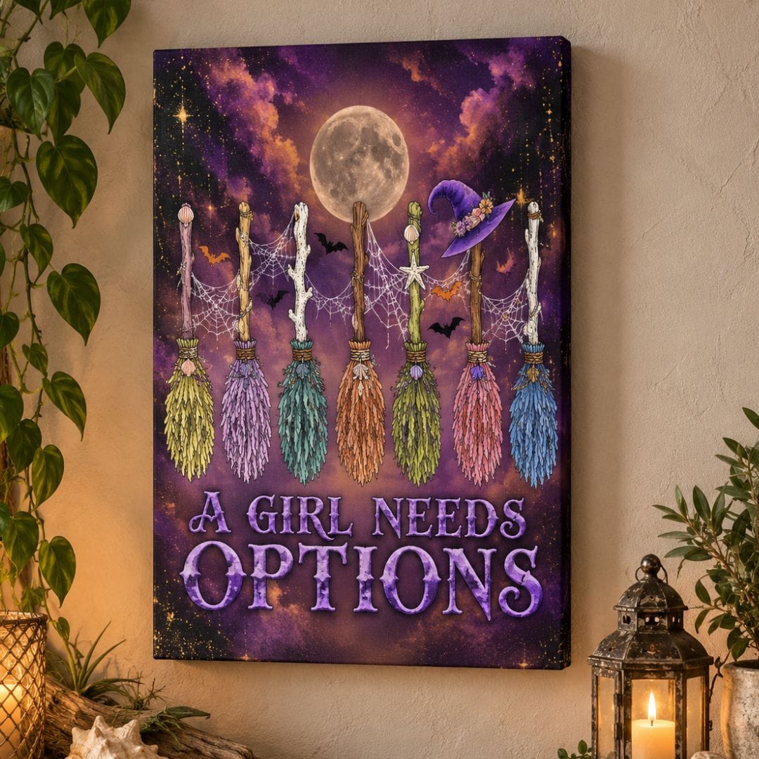 Printify A Girl Needs Options Canvas Wall Art