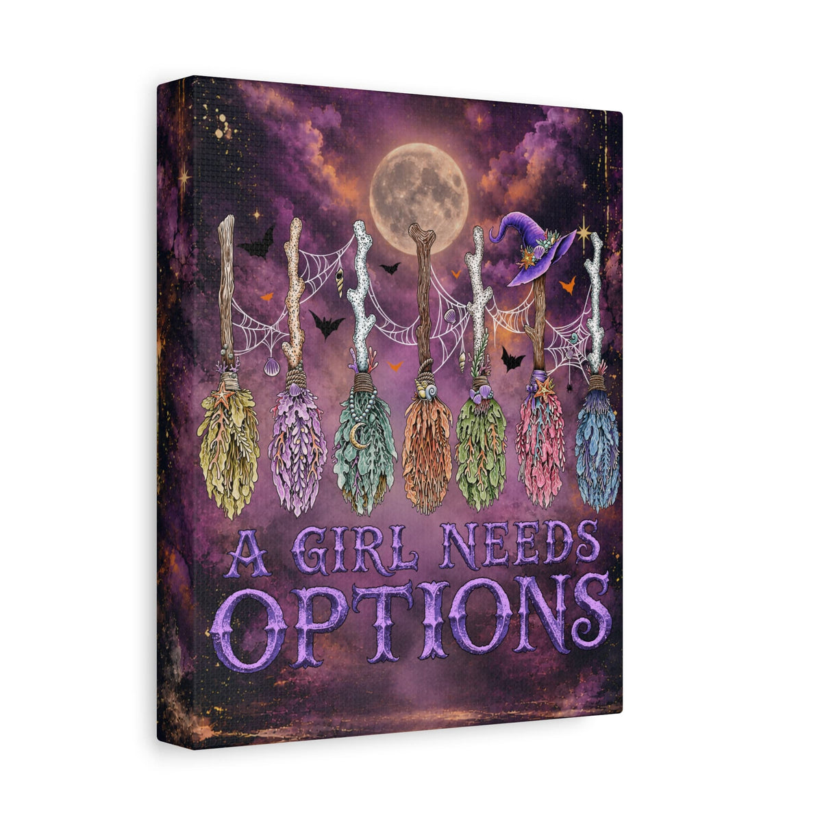 Printify A Girl Needs Options Canvas Wall Art 8" x 10" (Vertical) / 1.25" 33709949442786009501