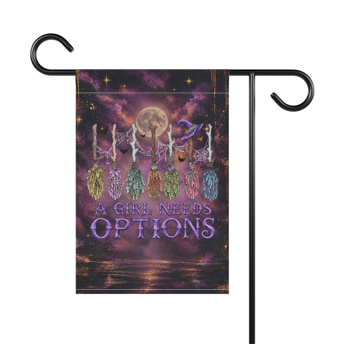 Printify A Girl Needs Options House Flag 12'' × 18'' 50106690705534720162