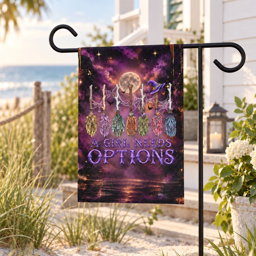 Printify A Girl Needs Options House Flag