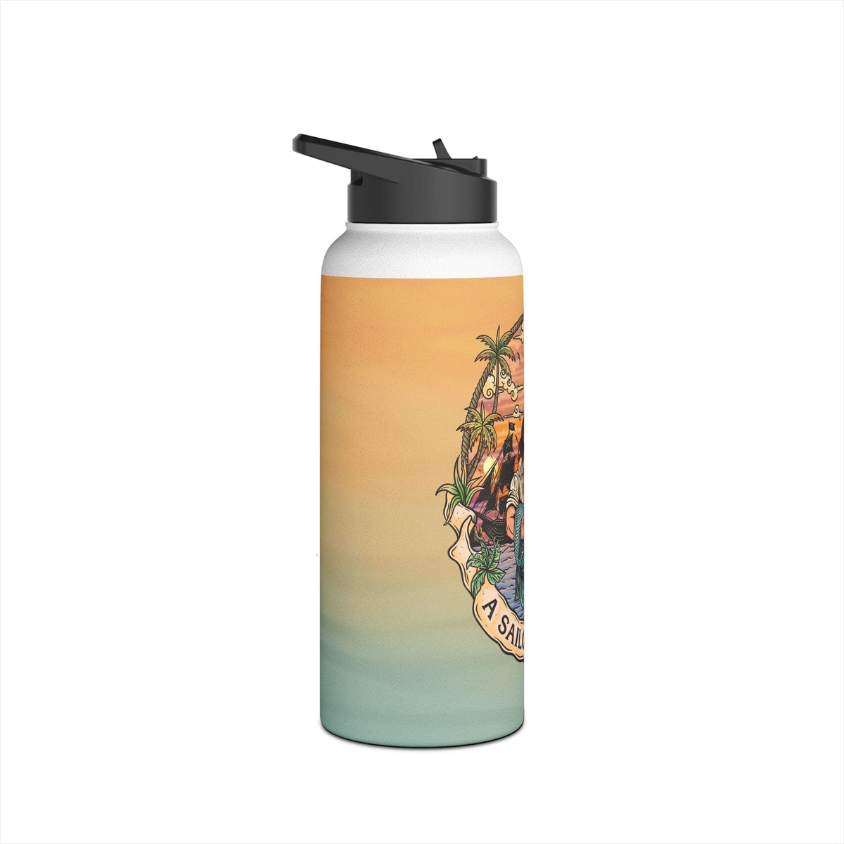 Printify A Sailor's Ruin 32oz Stainless Steel Water Bottle 32oz / White 27742996317550030778