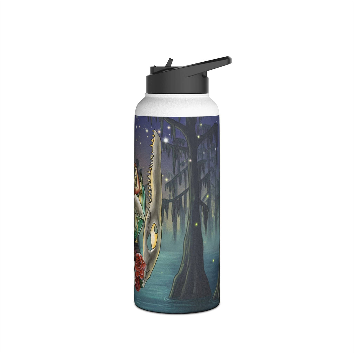 Printify Bayou Mermaid 32oz Stainless Steel Water Bottle 32oz / White 24578528812147884209