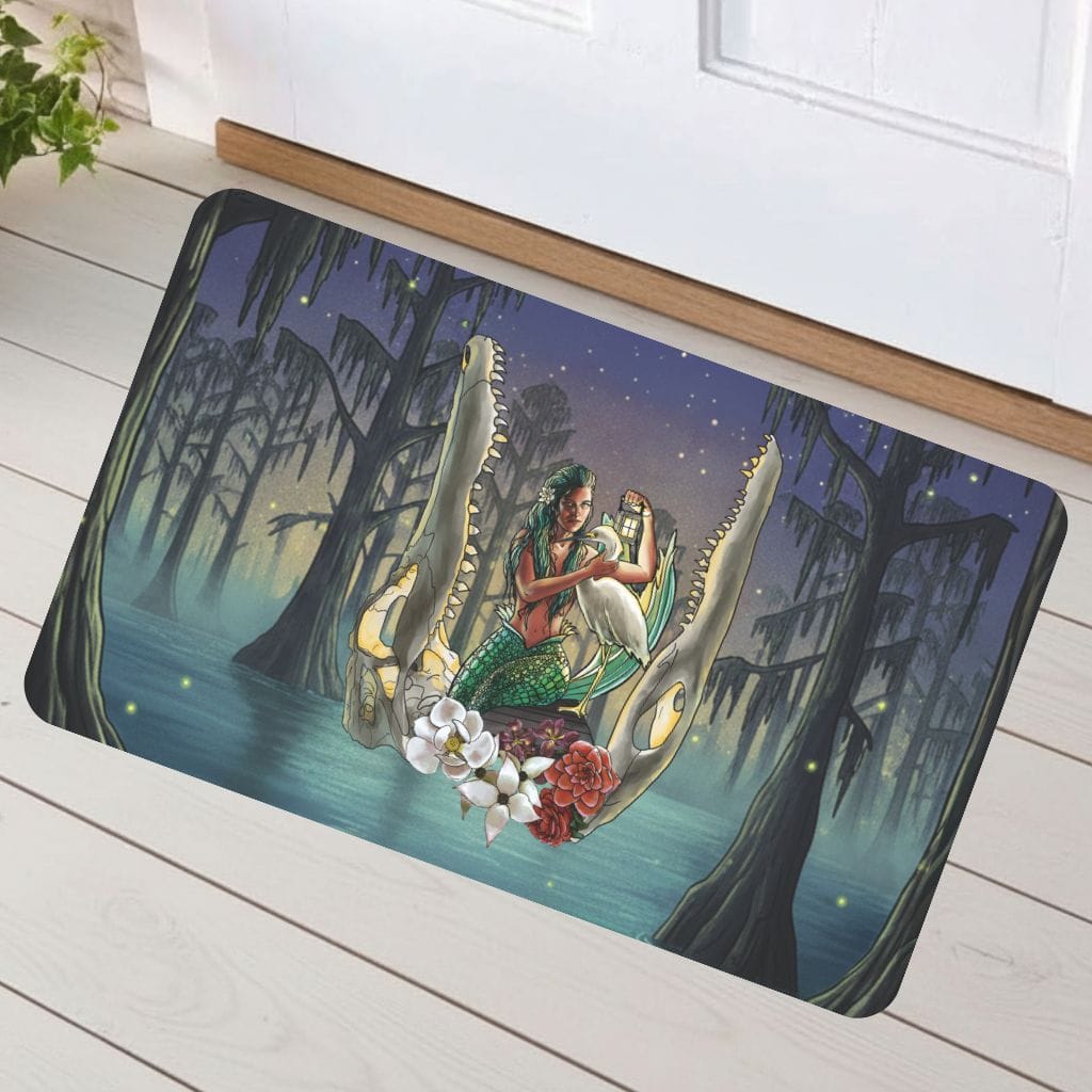 Printify Bayou Mermaid Doormat 18'' × 30'' 21056582348745139404