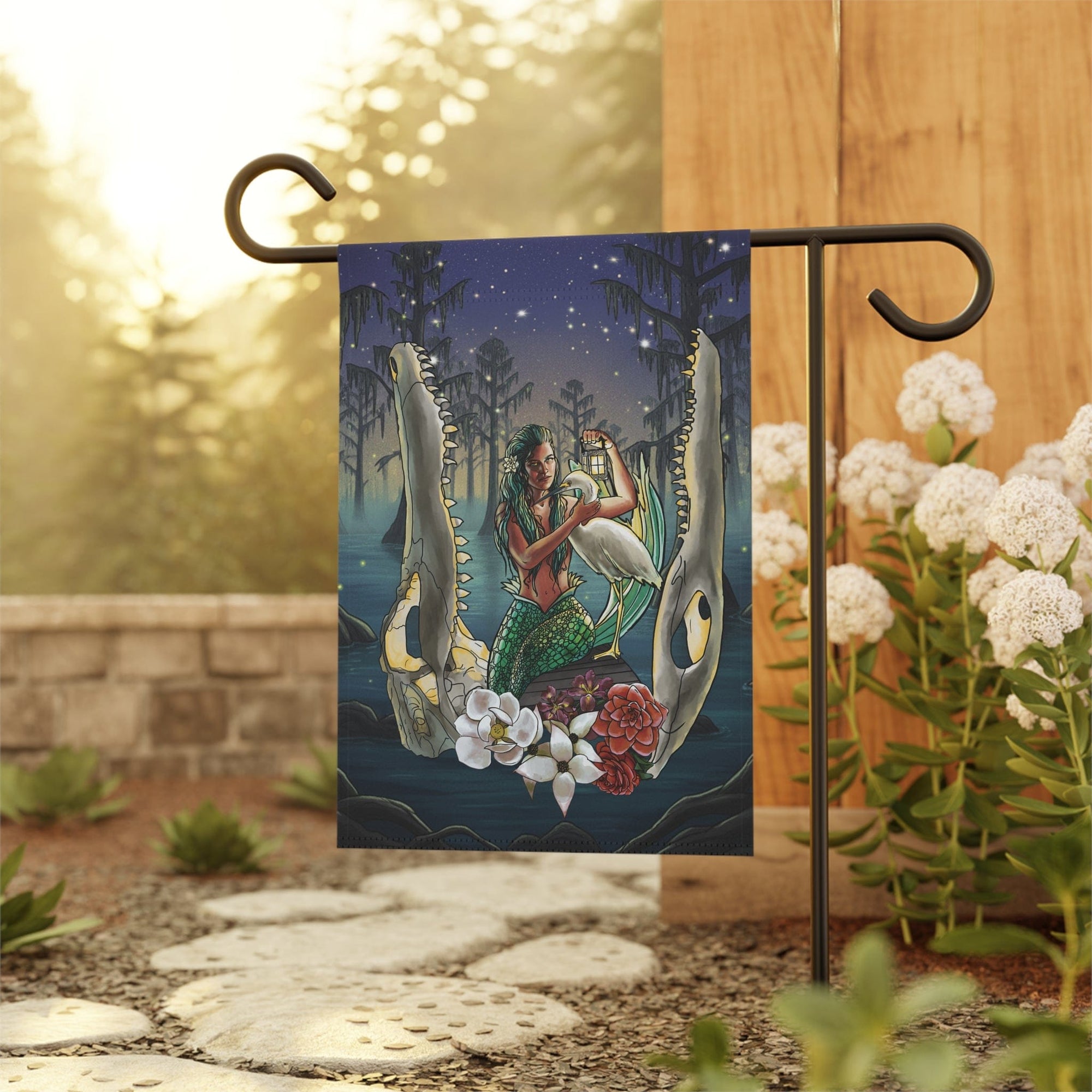 Printify Bayou Mermaid House Flag 12'' × 18'' 19323450537536926669