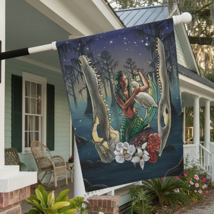 Printify Bayou Mermaid House Flag 24.5'' × 32'' 32233157977350177875