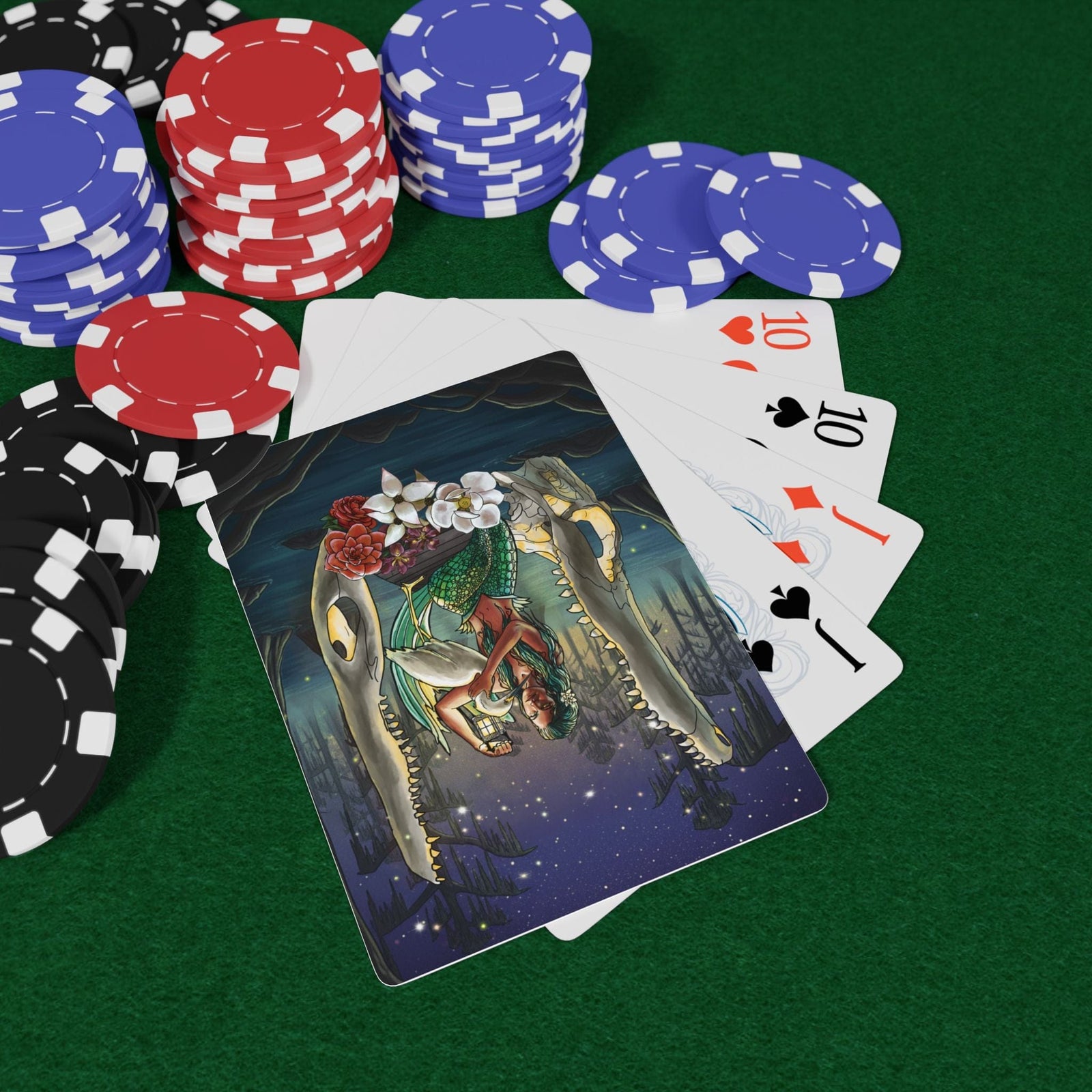 Printify Bayou Mermaid Playing Cards 2.5" x 3.5" / White / Semi Glossy 30026832298281017517