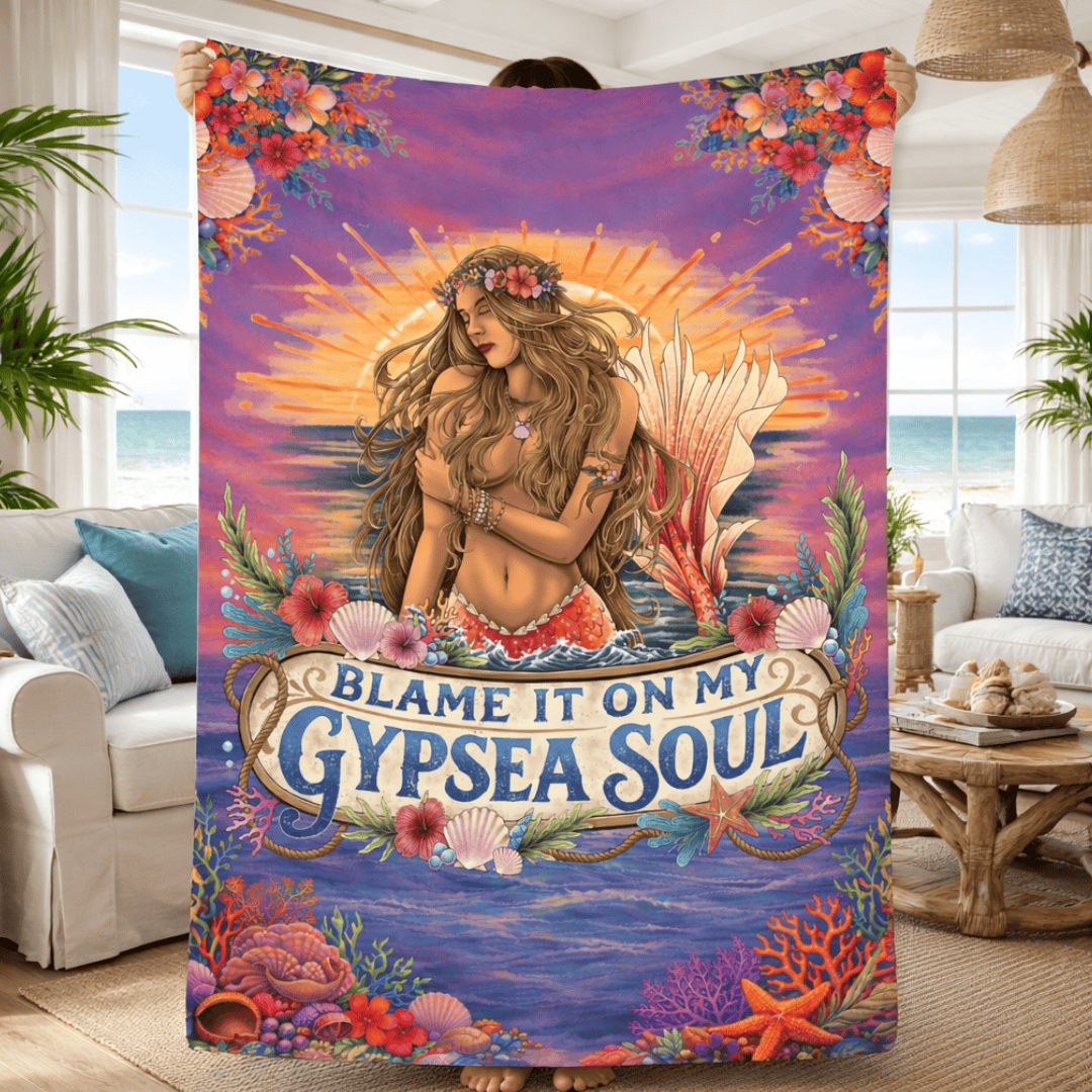 Printify Blame It On My Gypsea Soul Plush Blanket