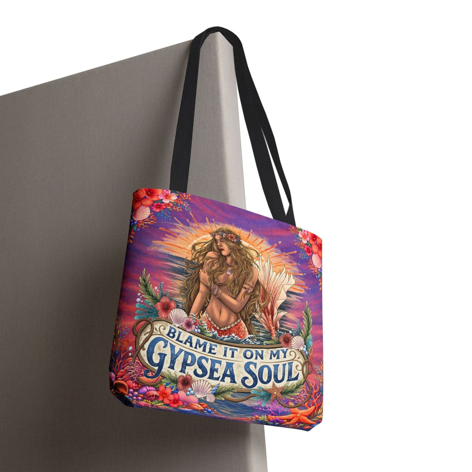 Printify Blame It On My Gypsea Soul Tote Bag 18" × 18'' / Black 20497857687652799003