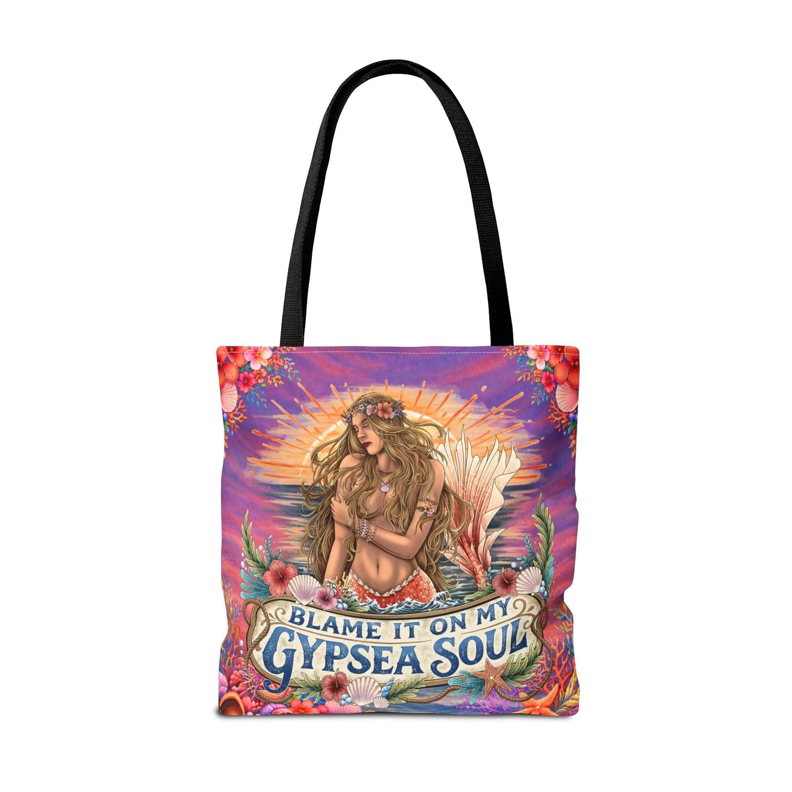 Printify Blame It On My Gypsea Soul Tote Bag 18" × 18'' / Black 20497857687652799003