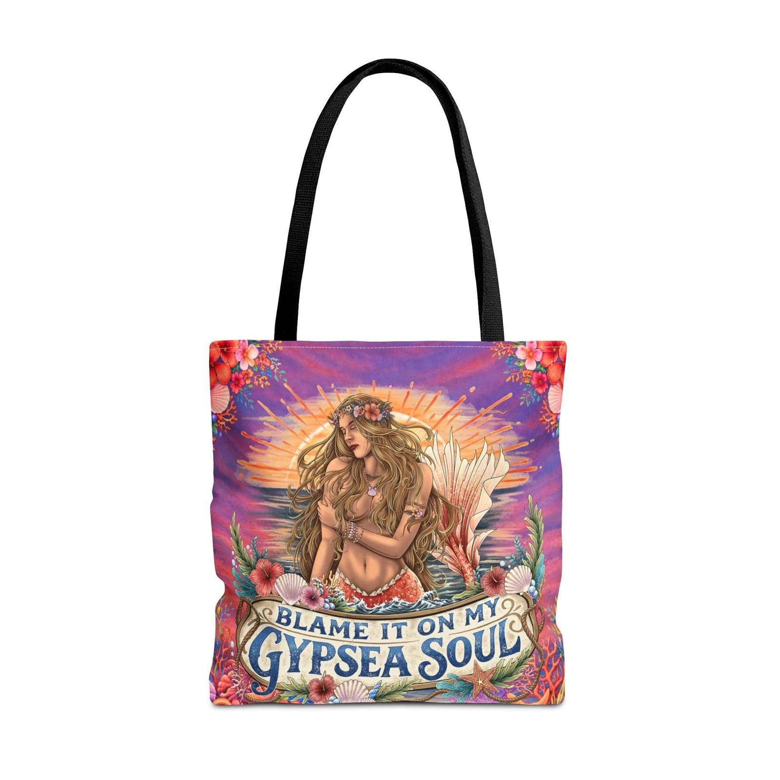 Printify Blame It On My Gypsea Soul Tote Bag 18" × 18'' / Black 20497857687652799003