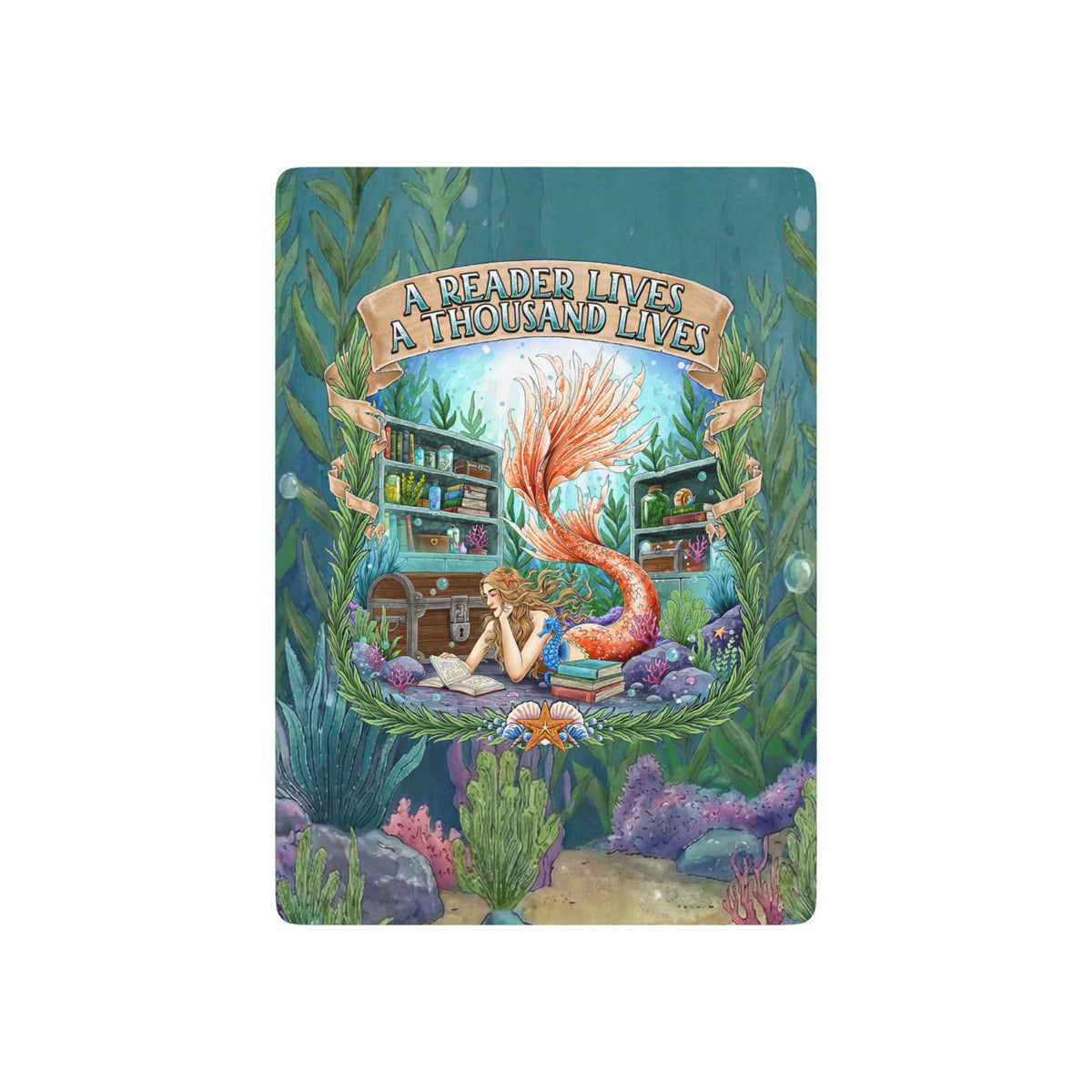 Printify Bookish Mermaid  Playing Cards 2.5" x 3.5" 33987463569805861672