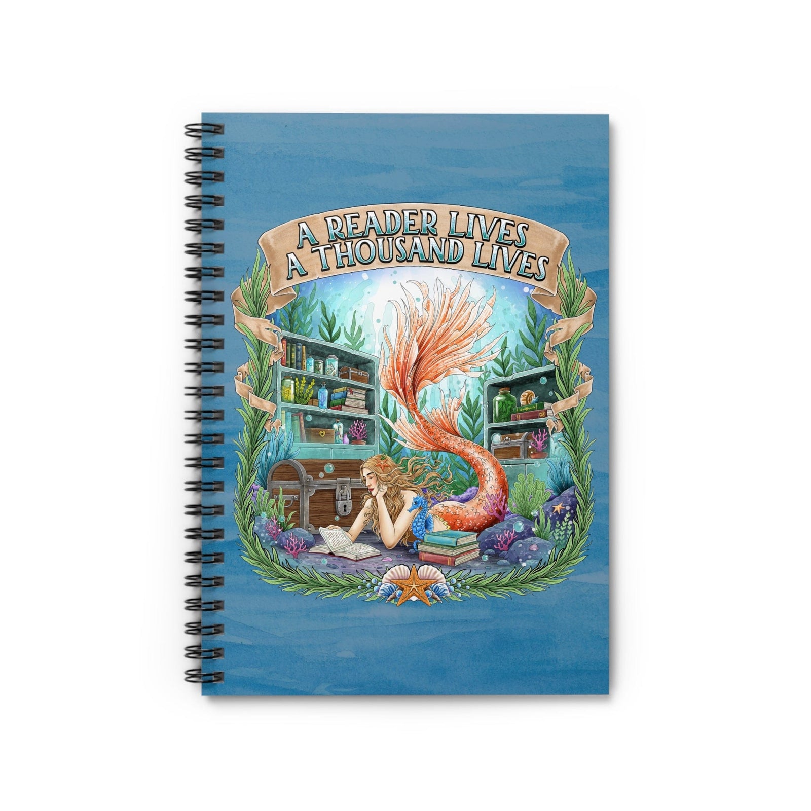 Printify Bookish Mermaid Reader Notebook One Size 33734253625663380908