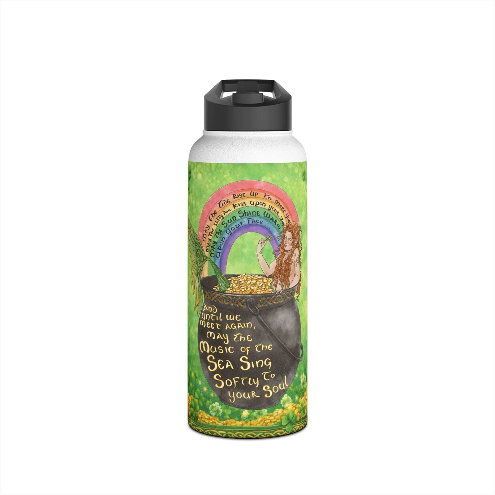 Printify Celtic Mermaid 32oz Stainless Steel Water Bottle 32oz / White 46353517708870694248