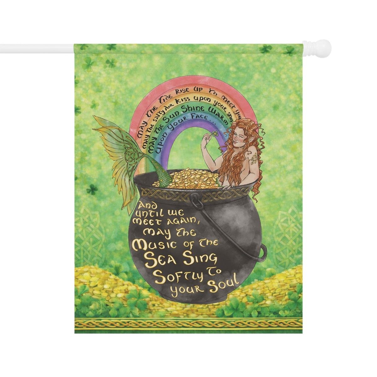 Printify Celtic Mermaid House Flag 24.5'' × 32'' 10464685859823280949