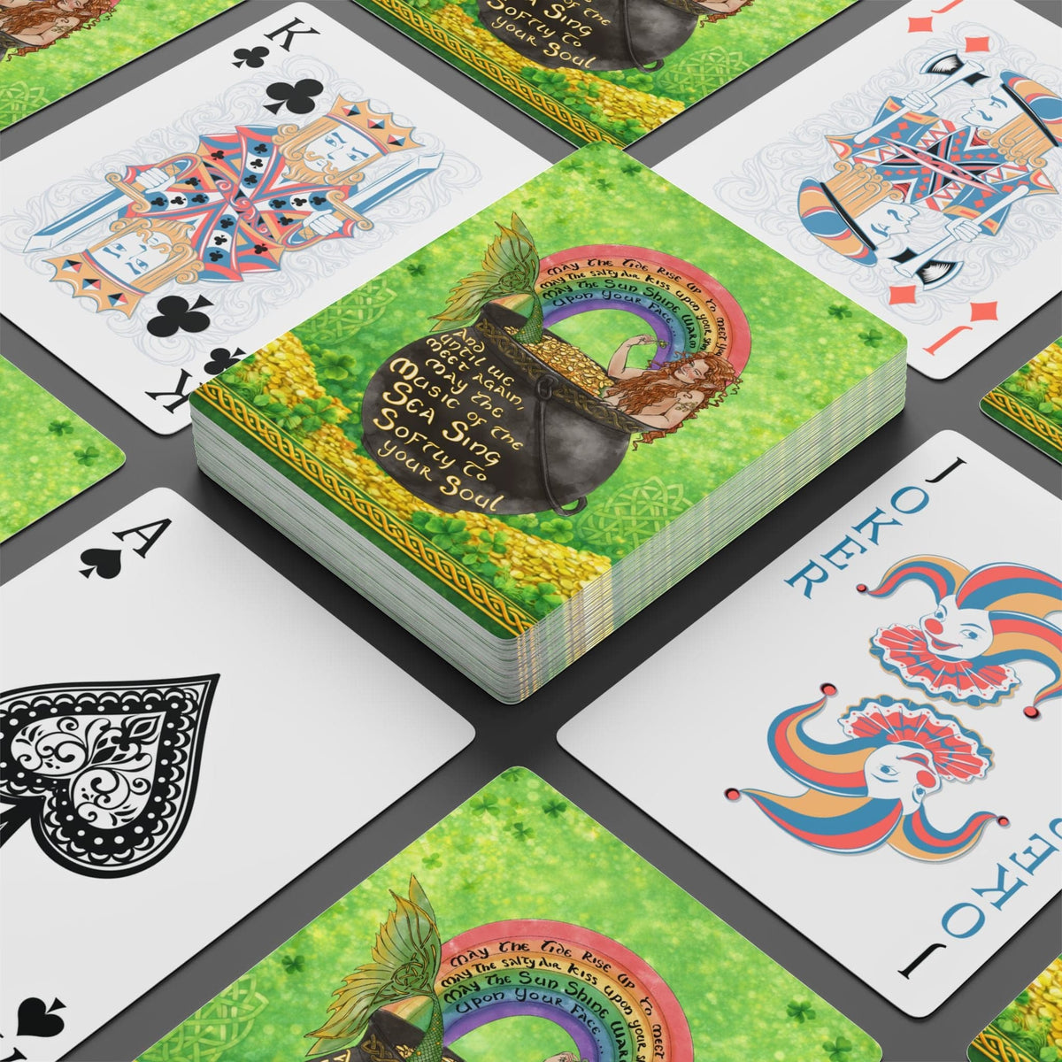 Printify Celtic Mermaid Playing Cards 2.5" x 3.5" / White / Semi Glossy 31604294854487808766