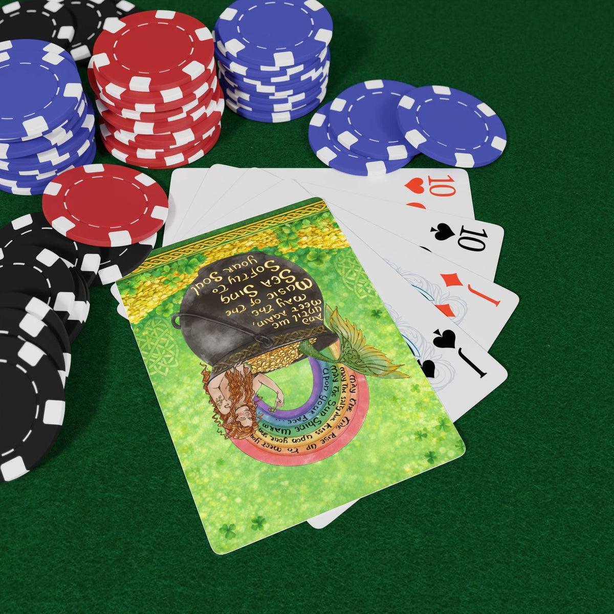 Printify Celtic Mermaid Playing Cards 2.5" x 3.5" / White / Semi Glossy 31604294854487808766