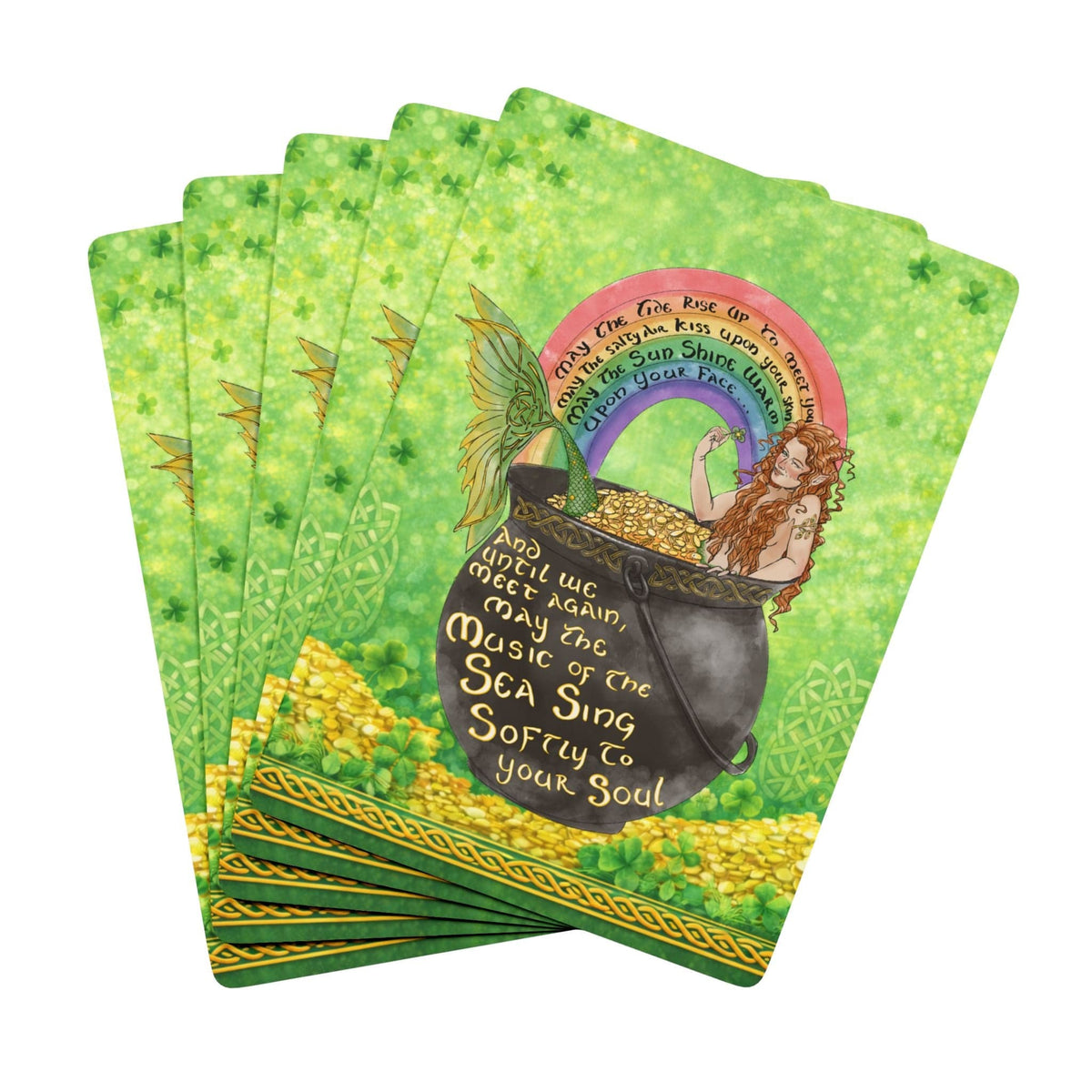 Printify Celtic Mermaid Playing Cards 2.5" x 3.5" / White / Semi Glossy 31604294854487808766