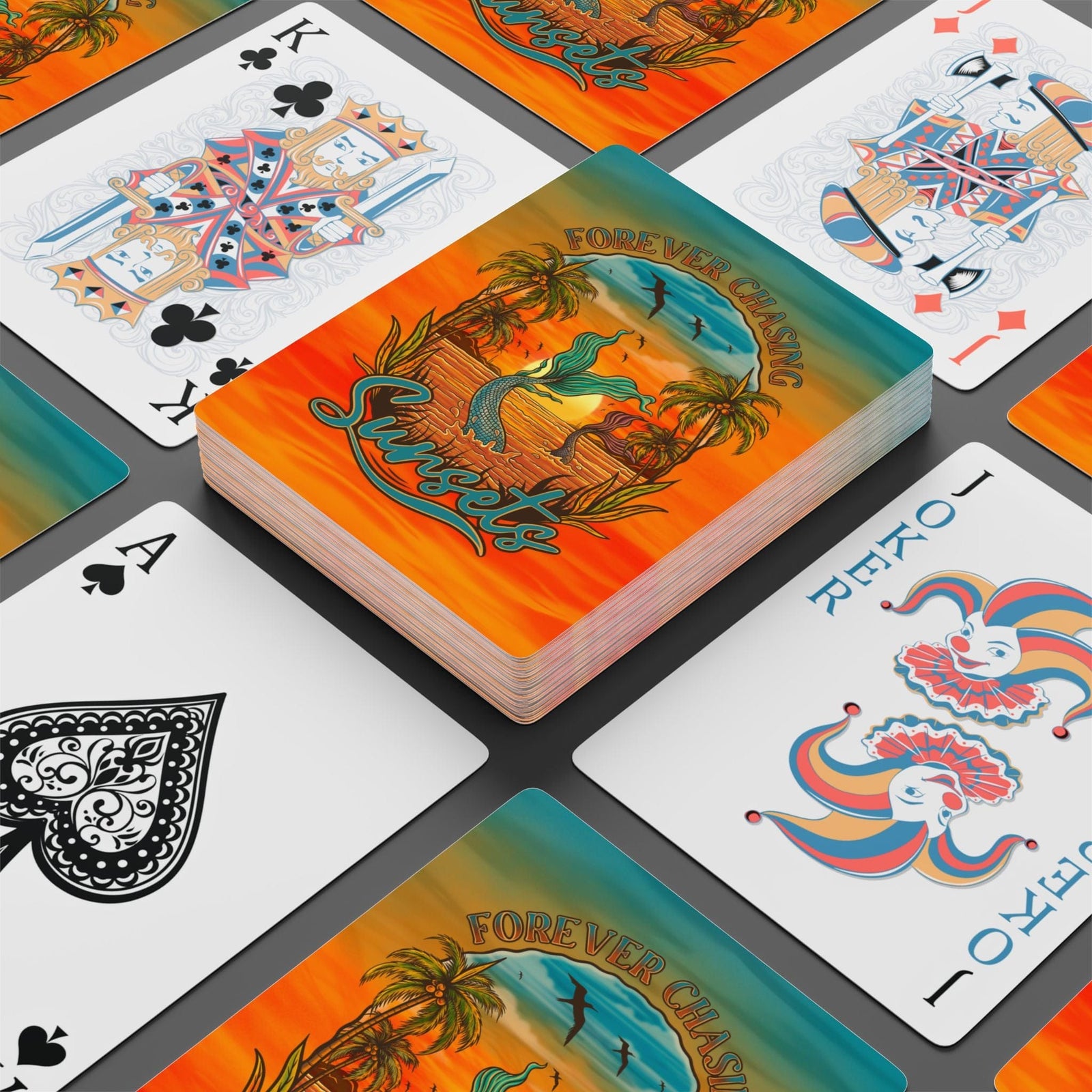 Printify Chasing Sunsets Playing Cards 2.5" x 3.5" 12605326636764349956