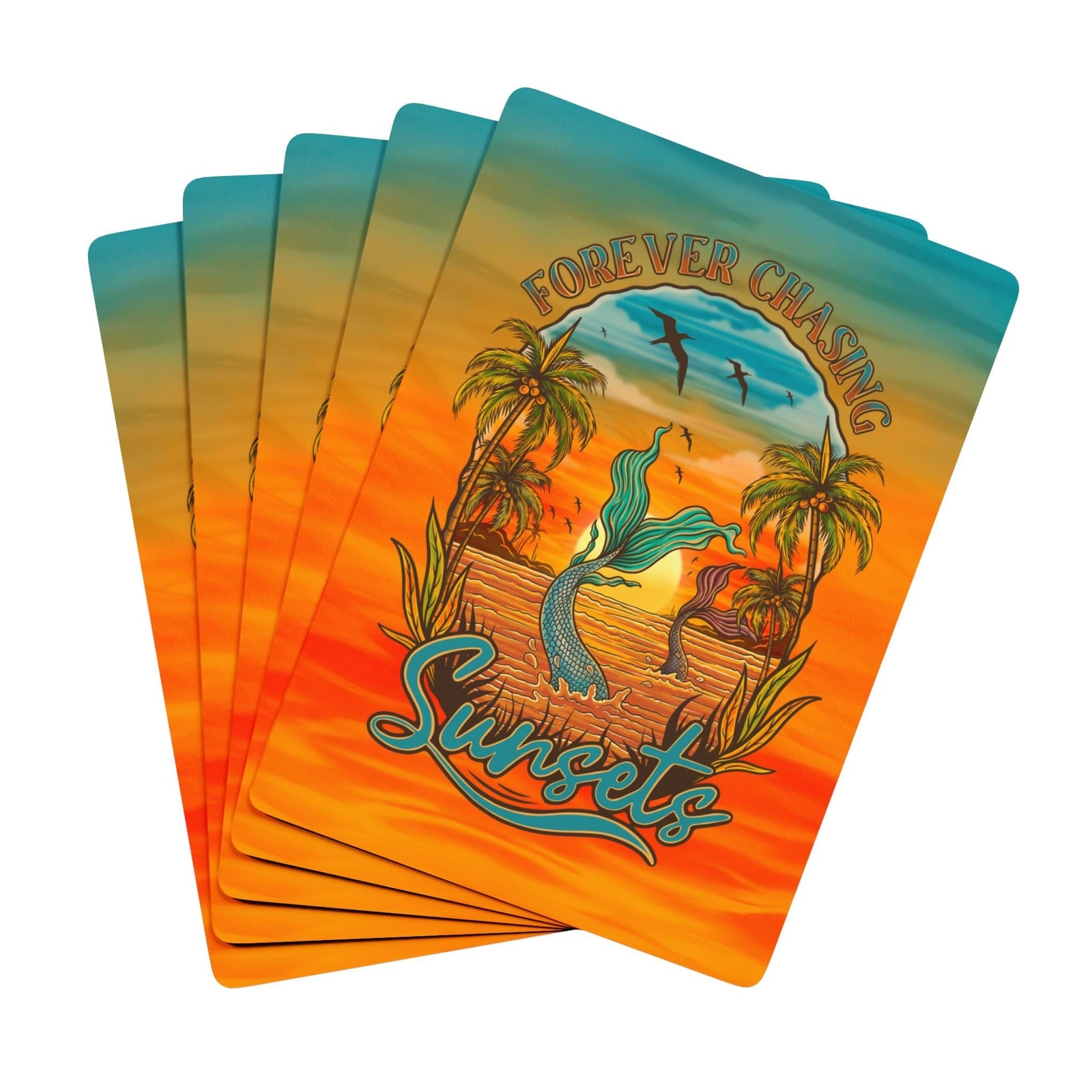Printify Chasing Sunsets Playing Cards 2.5" x 3.5" 12605326636764349956