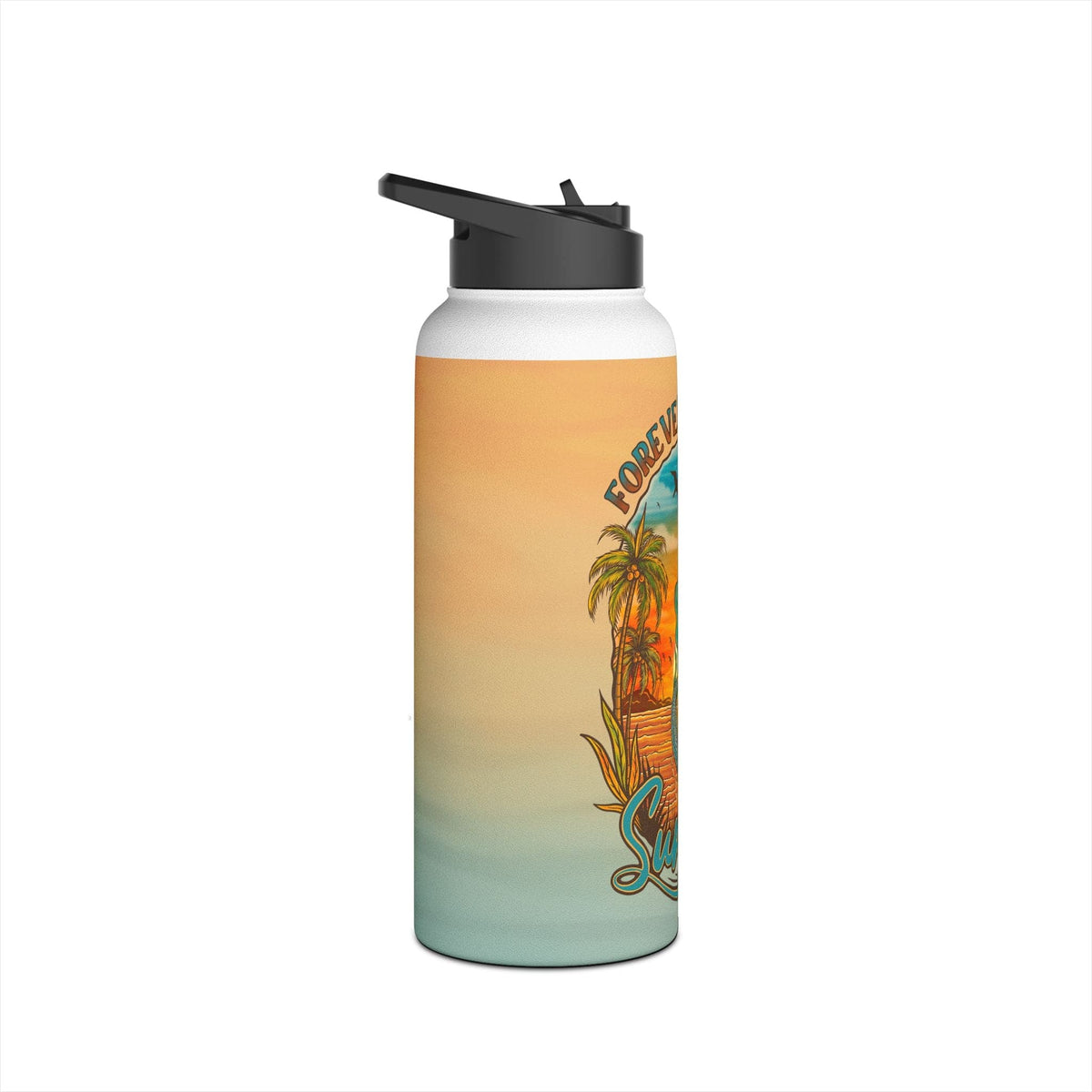 Printify Forever Chasing Sunsets 32oz Stainless Steel Water Bottle 32oz / White 18067014019123273080