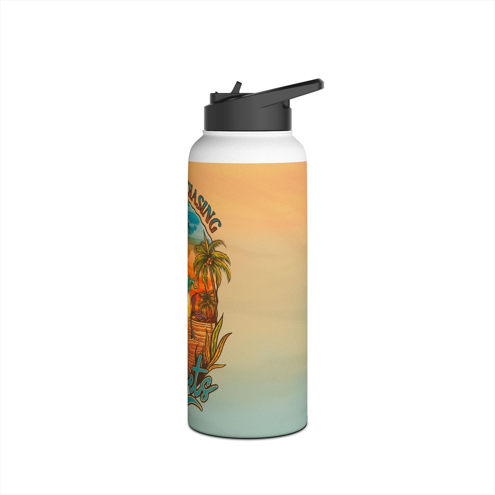 Printify Forever Chasing Sunsets 32oz Stainless Steel Water Bottle 32oz / White 18067014019123273080