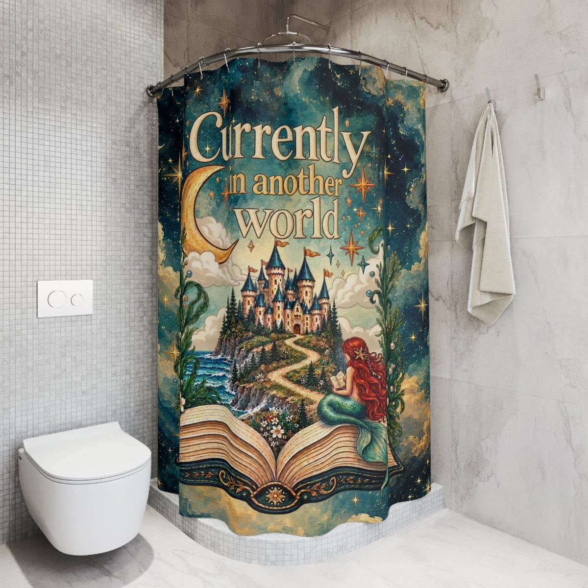 Printify In Another World Shower Curtain 71" × 74" 91490166341993115601