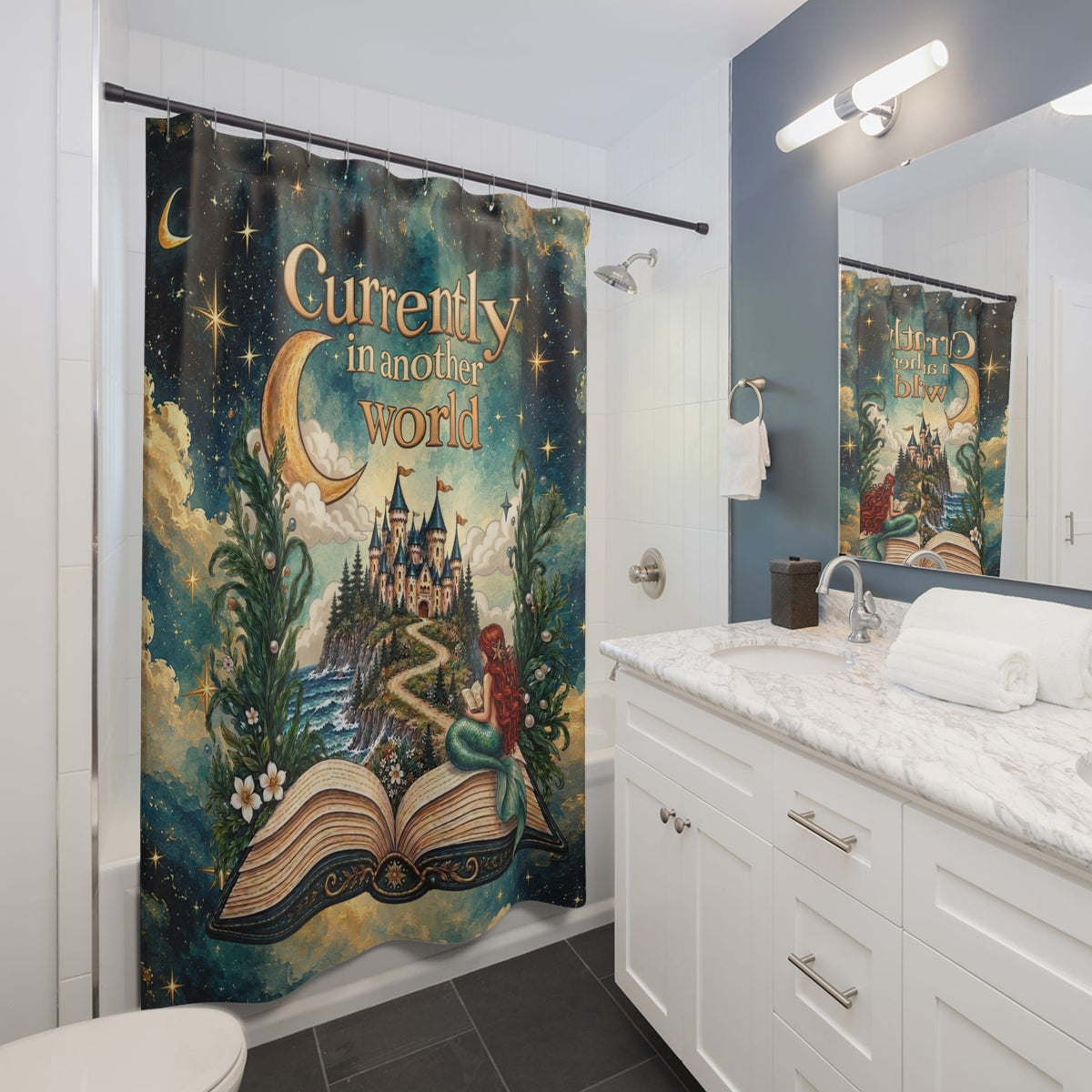 Printify In Another World Shower Curtain 71" × 74" 91490166341993115601