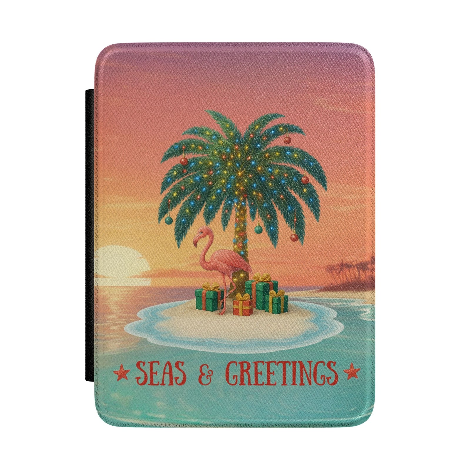 Printify Kindle Case — Seas & Greetings Tropical Flamingo Holiday E-Reader Cover Colorsoft / Paperwhite (7”) 12 Gen. (2024-2025) 89438565901333554091