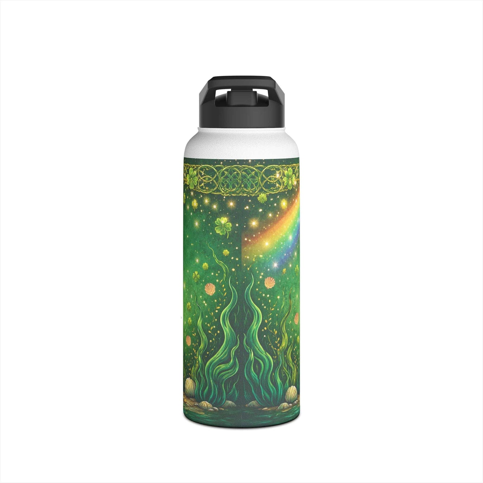 Printify Luck of the Mermaids 32oz Stainless Steel Water Bottle 32oz / White 12519152130097118754
