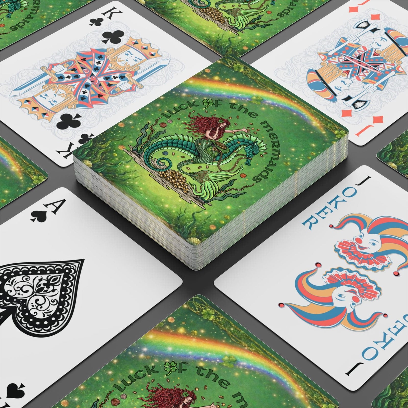 Printify Luck of the Mermaids Playing Cards 2.5" x 3.5" / White / Semi Glossy 29873763790471081344