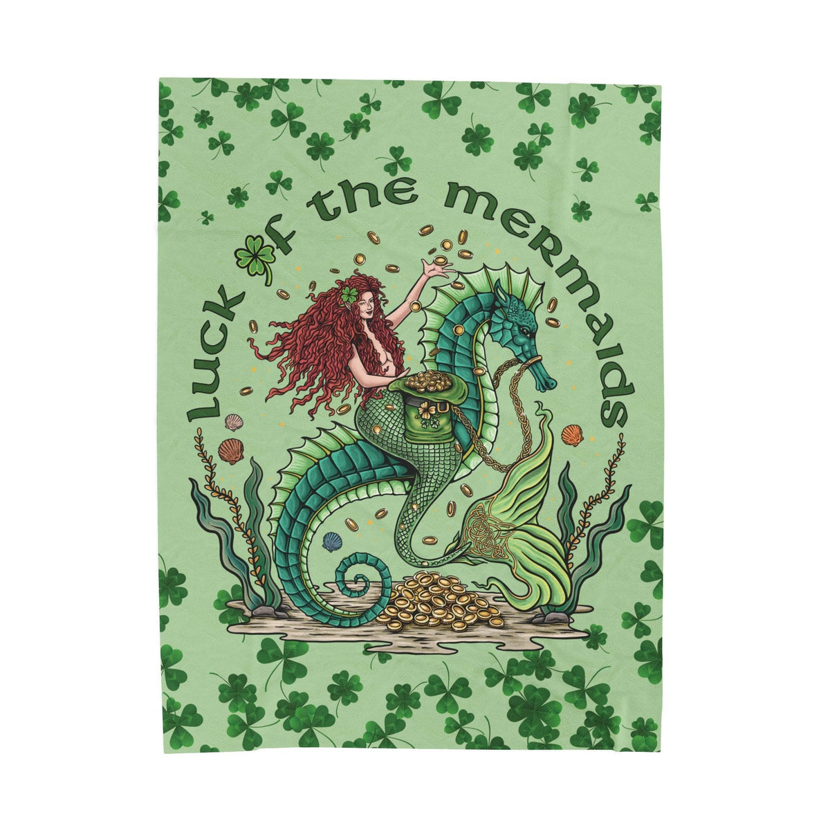 Printify Luck Of The Mermaids Plush Blanket