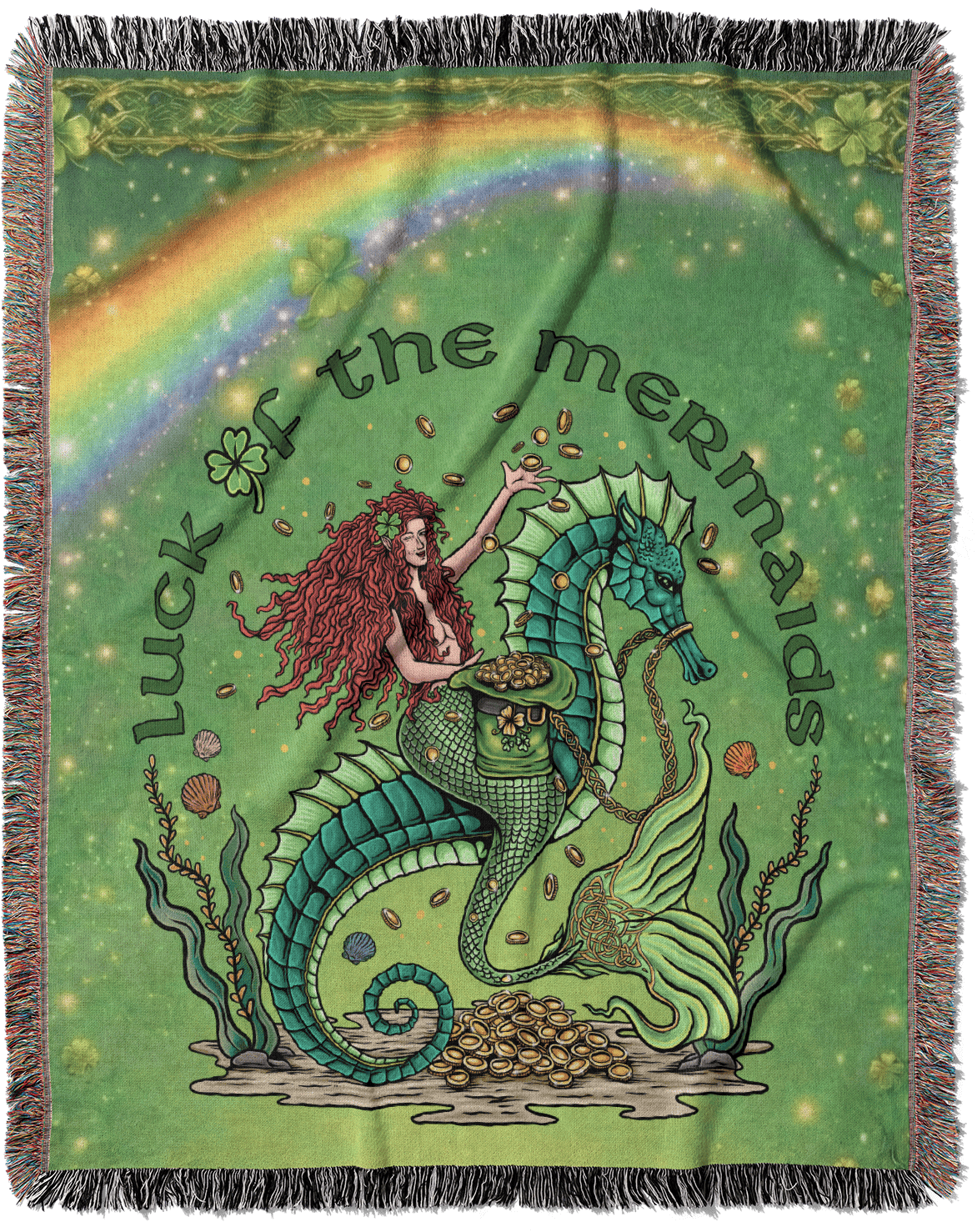 Printify Luck Of The Mermaids Woven Blanket