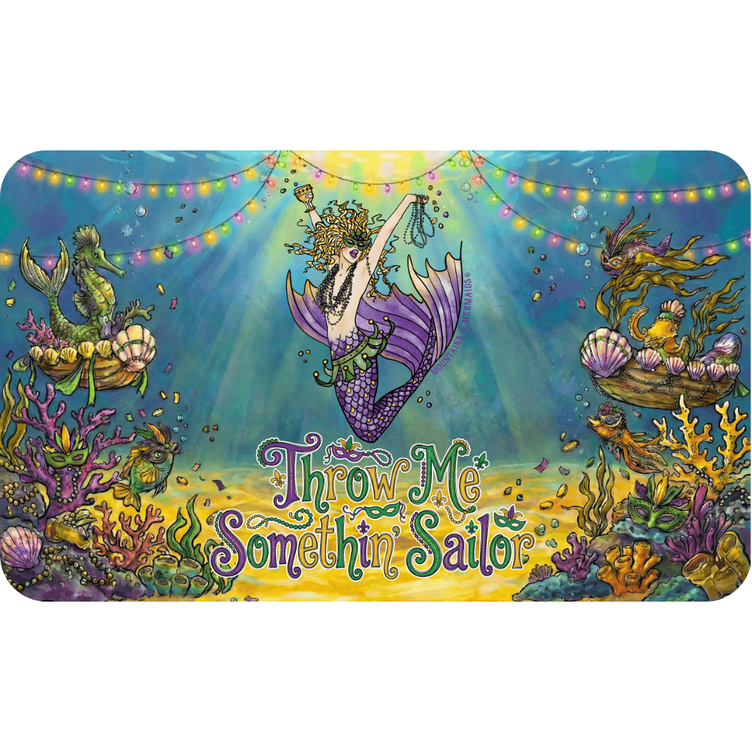 Printify Mardi Gras Mermaid Doormat 18'' × 30'' 25677219638294323274