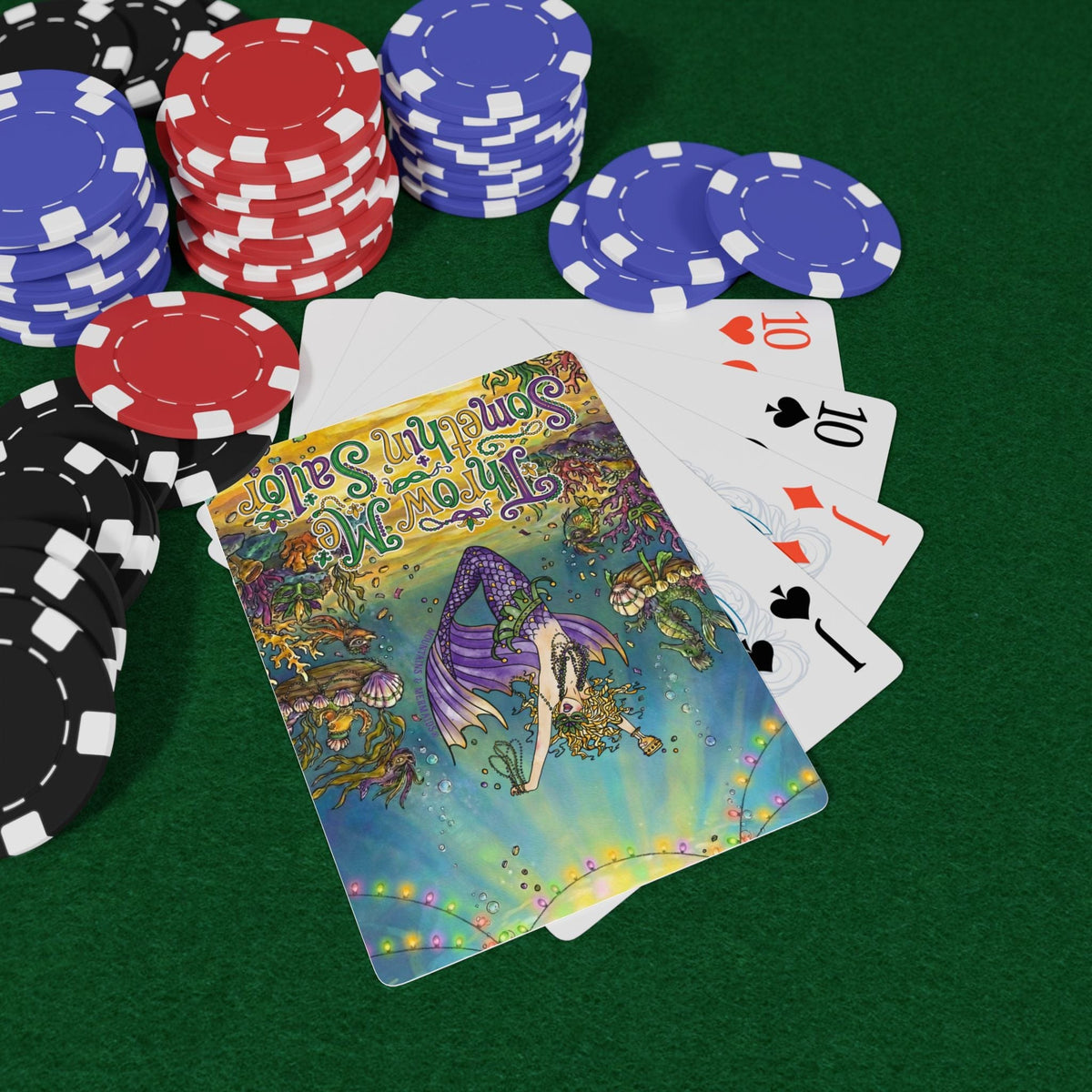 Printify Mardi Gras Mermaid  Playing Cards 2.5" x 3.5" / White / Semi Glossy 30225739588553918135
