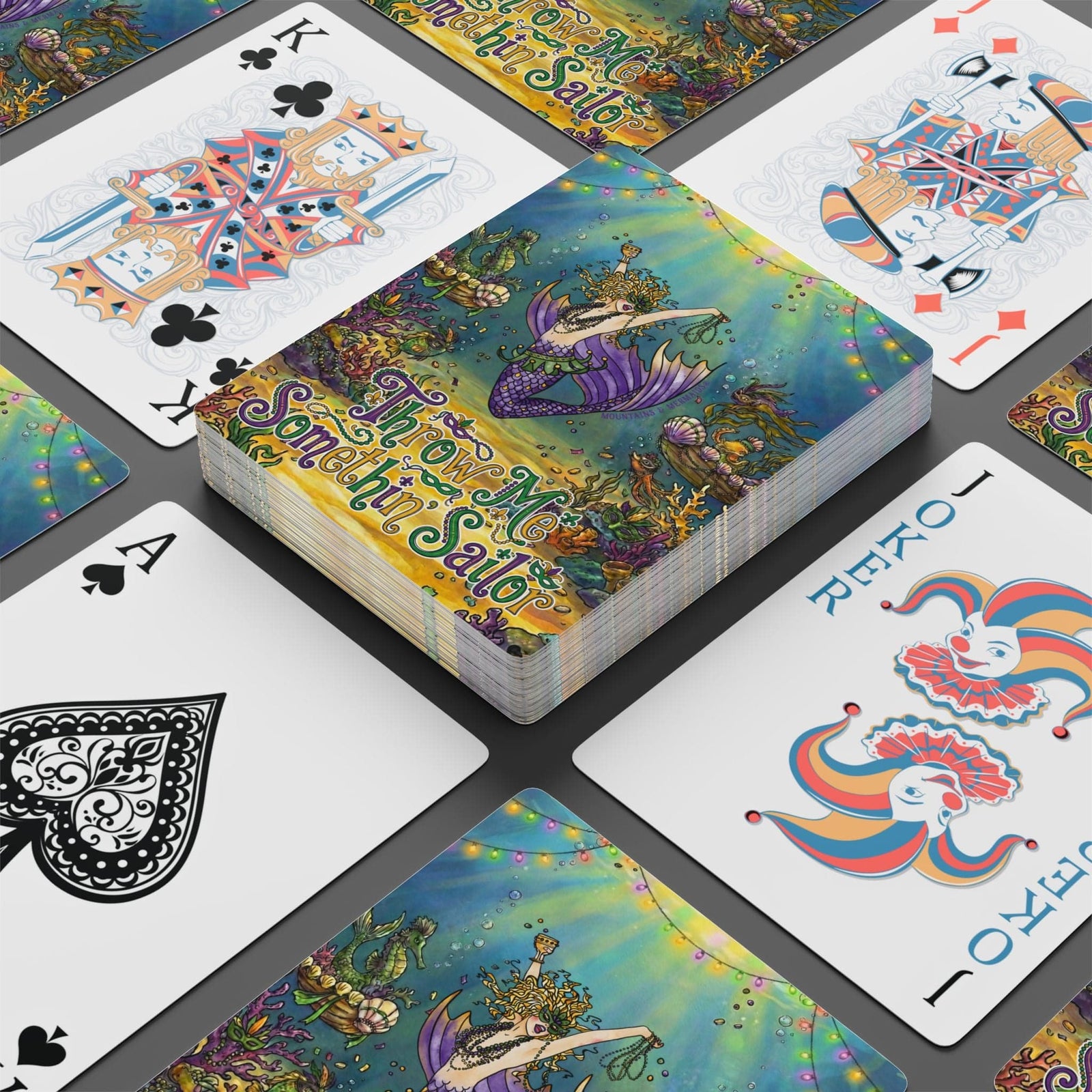 Printify Mardi Gras Mermaid  Playing Cards 2.5" x 3.5" / White / Semi Glossy 30225739588553918135