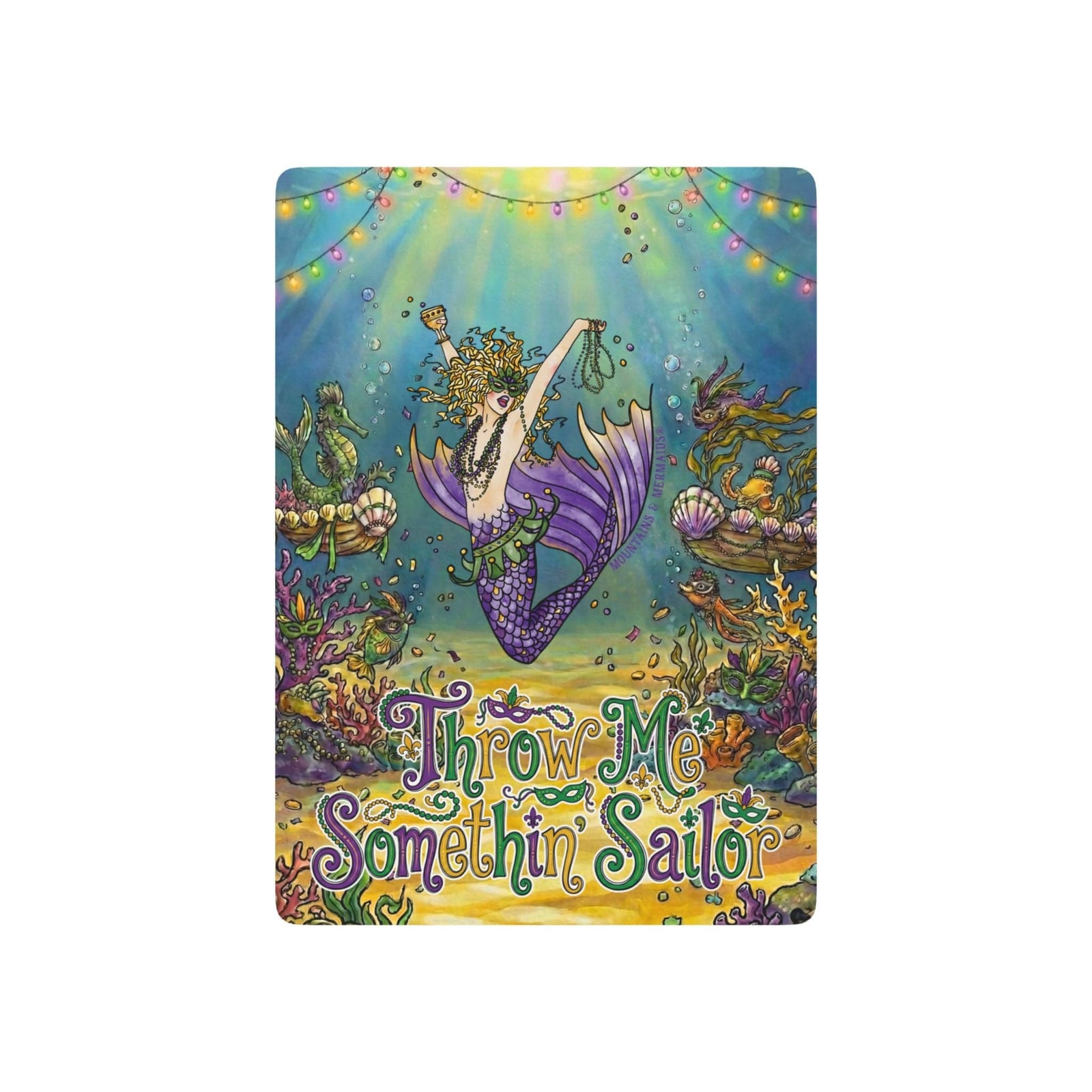 Printify Mardi Gras Mermaid  Playing Cards 2.5" x 3.5" / White / Semi Glossy 30225739588553918135