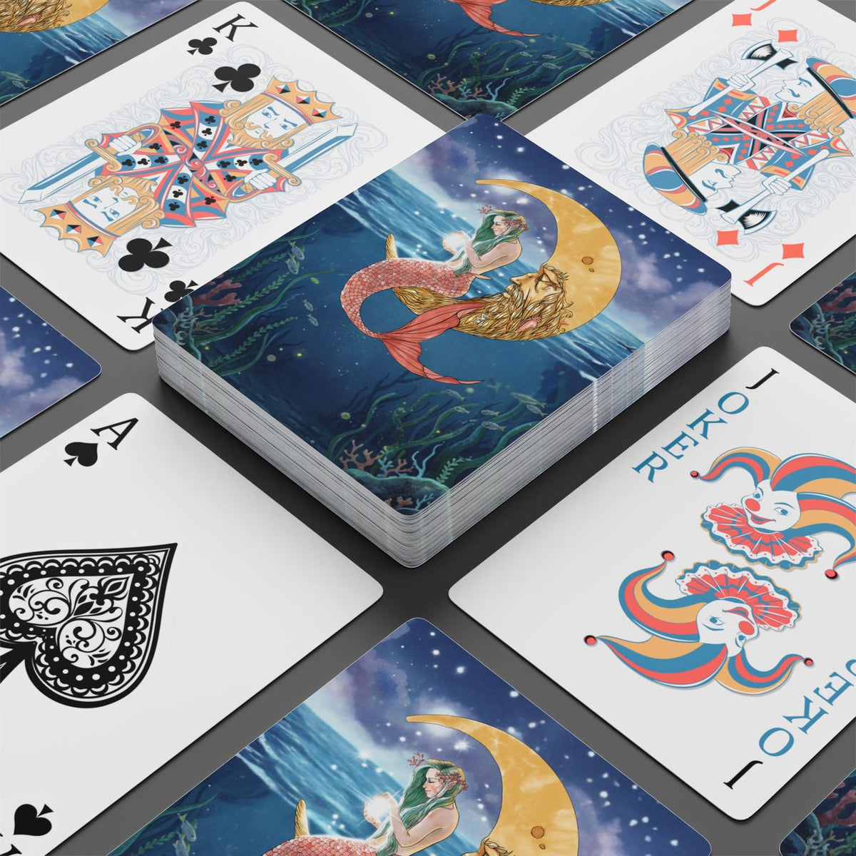 Printify Mermaid In The Moon  Playing Cards 2.5" x 3.5" 34022091453645108874