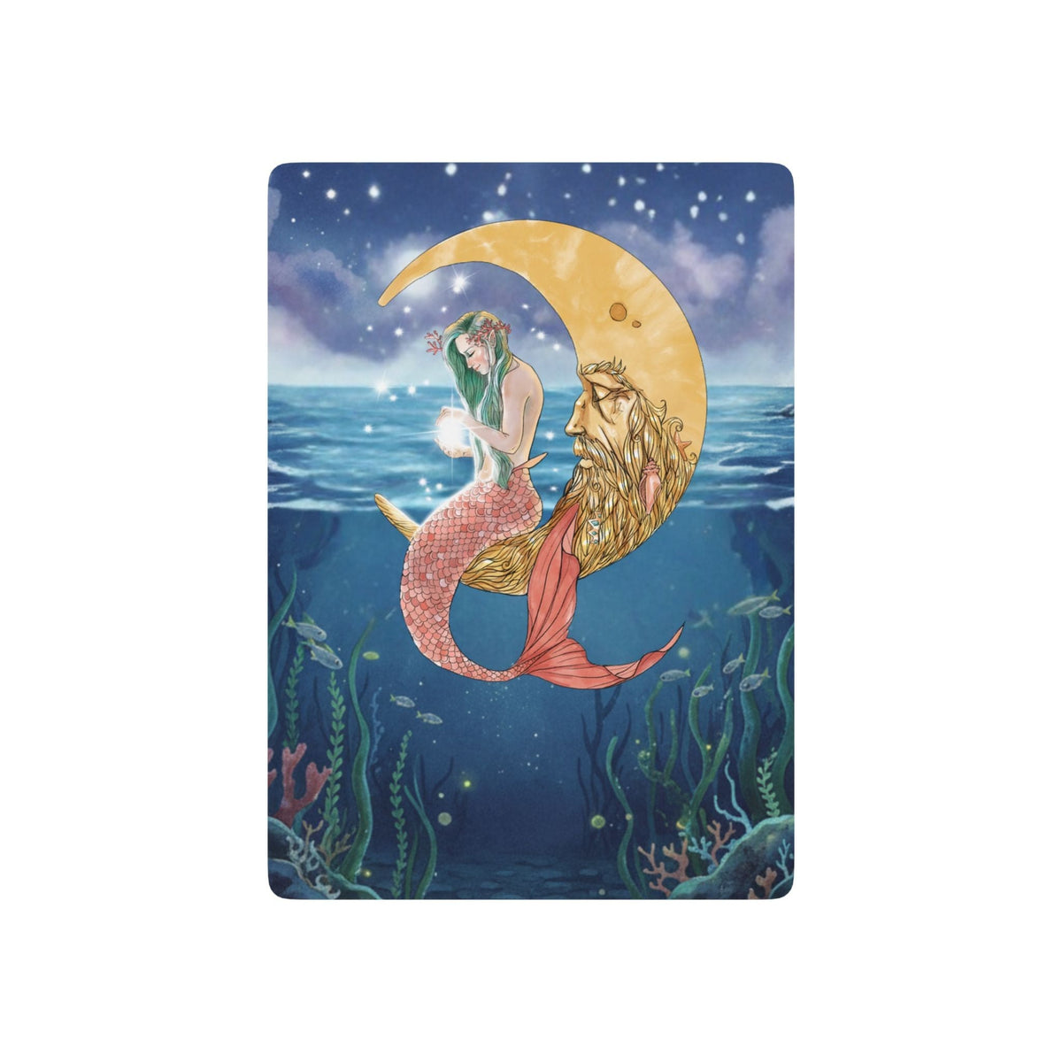 Printify Mermaid In The Moon  Playing Cards 2.5" x 3.5" 34022091453645108874