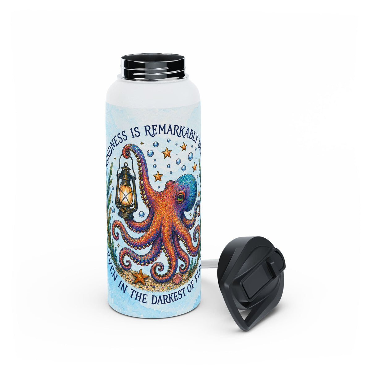 Printify Remarkable Kind Stainless Steel Water Bottle 32oz / White 33371598851845275755