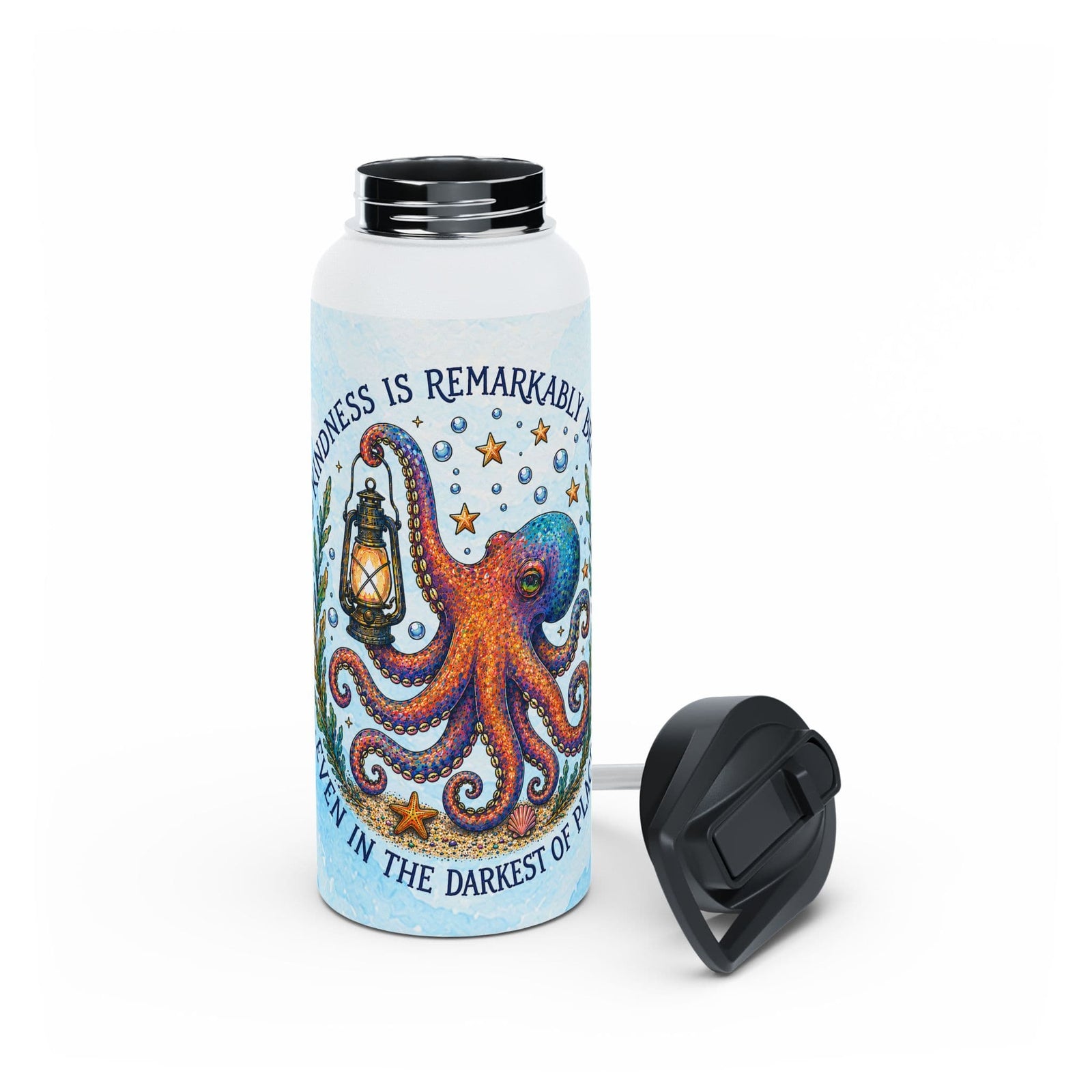 Printify Remarkable Kind Stainless Steel Water Bottle 32oz / White 33371598851845275755