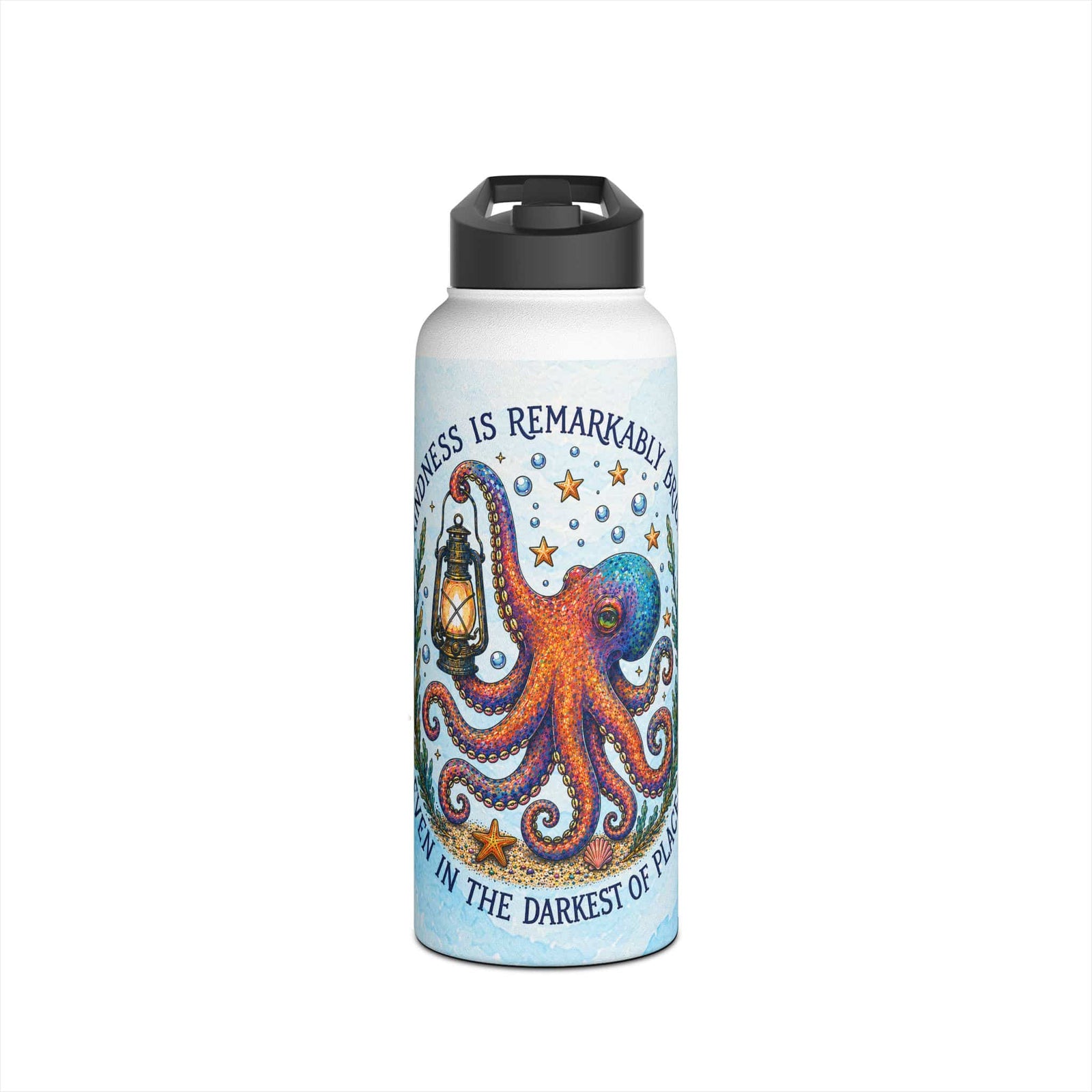 Printify Remarkable Kind Stainless Steel Water Bottle 32oz / White 33371598851845275755