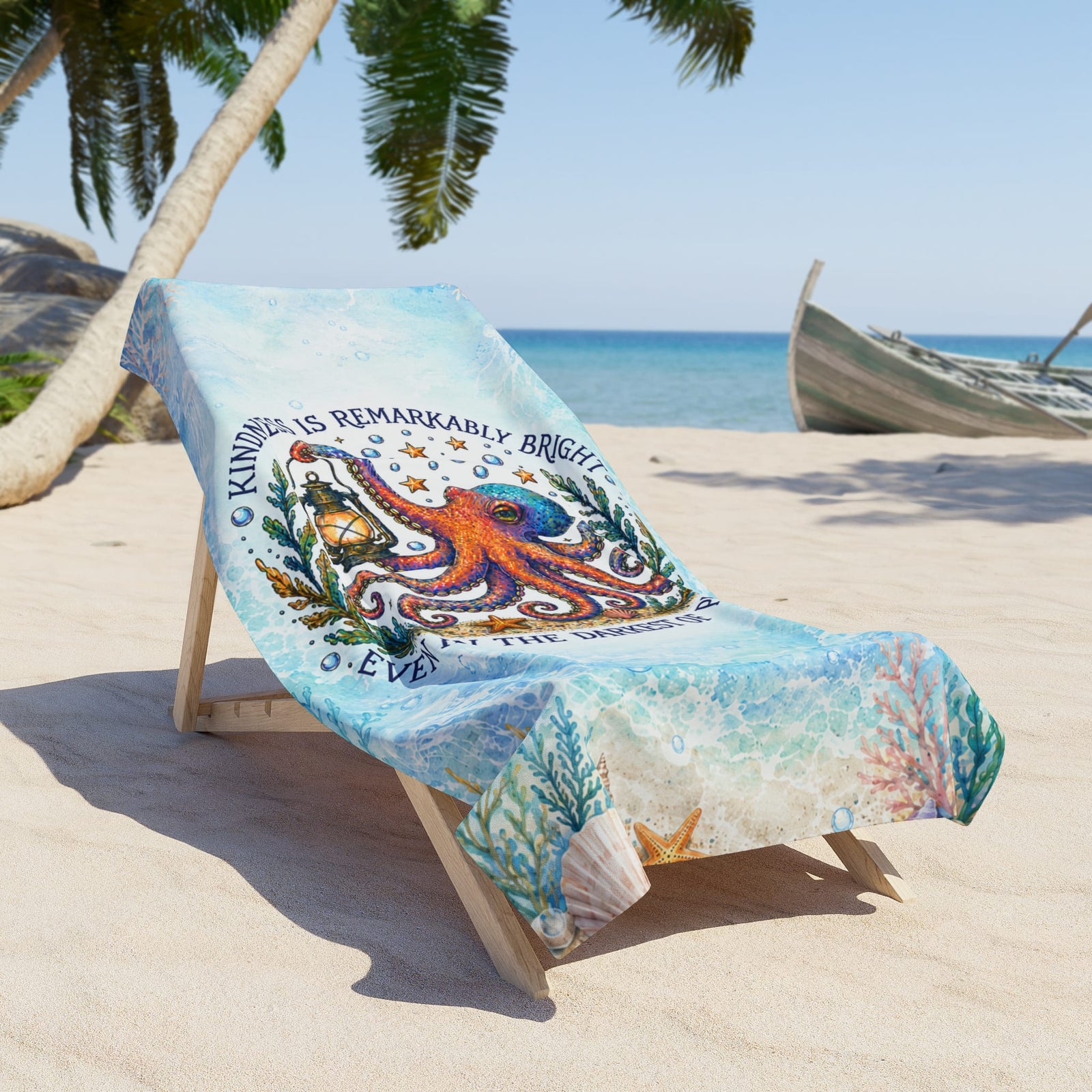 Printify Remarkably Kind Beach Towel 36" × 72" 33954487349336783423