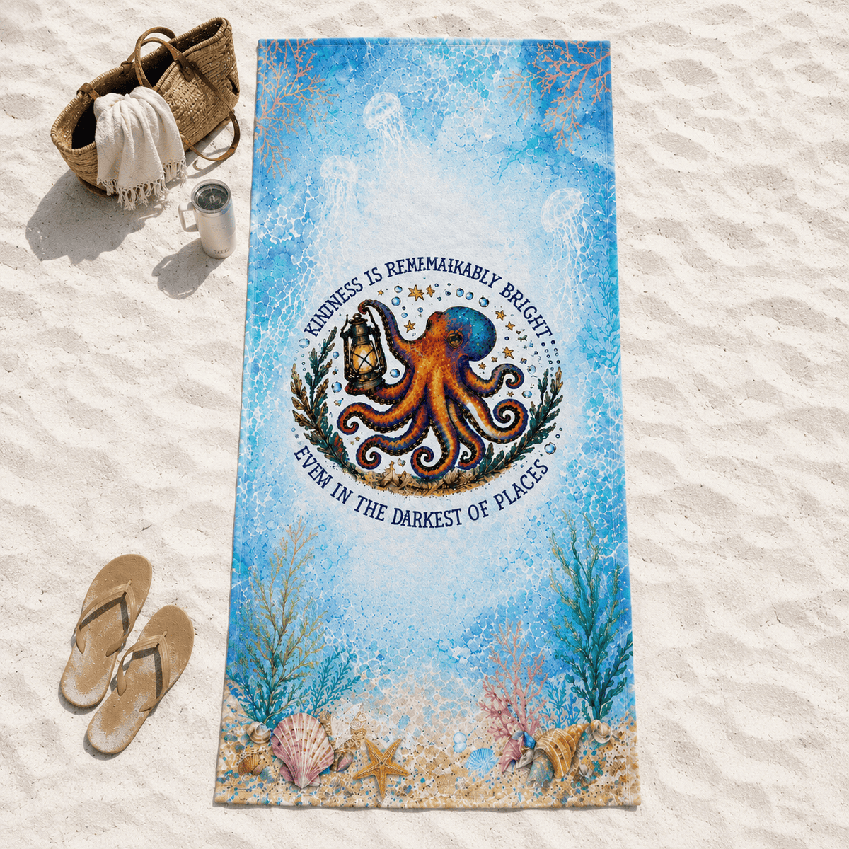 Printify Remarkably Kind Beach Towel 36" × 72" 33954487349336783423