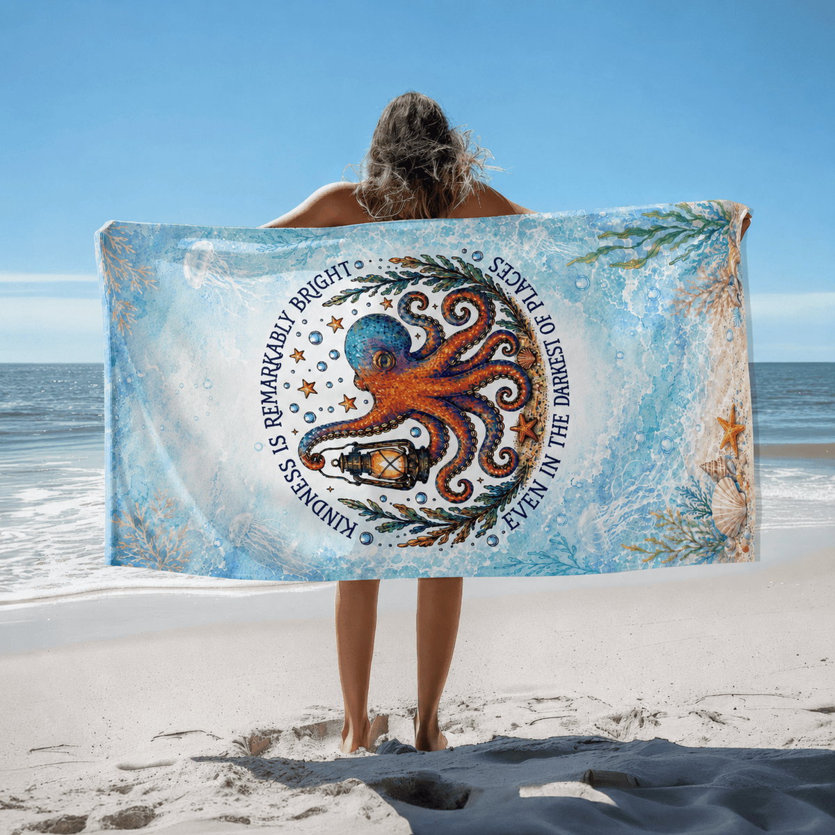 Printify Remarkably Kind Beach Towel 36" × 72" 33954487349336783423