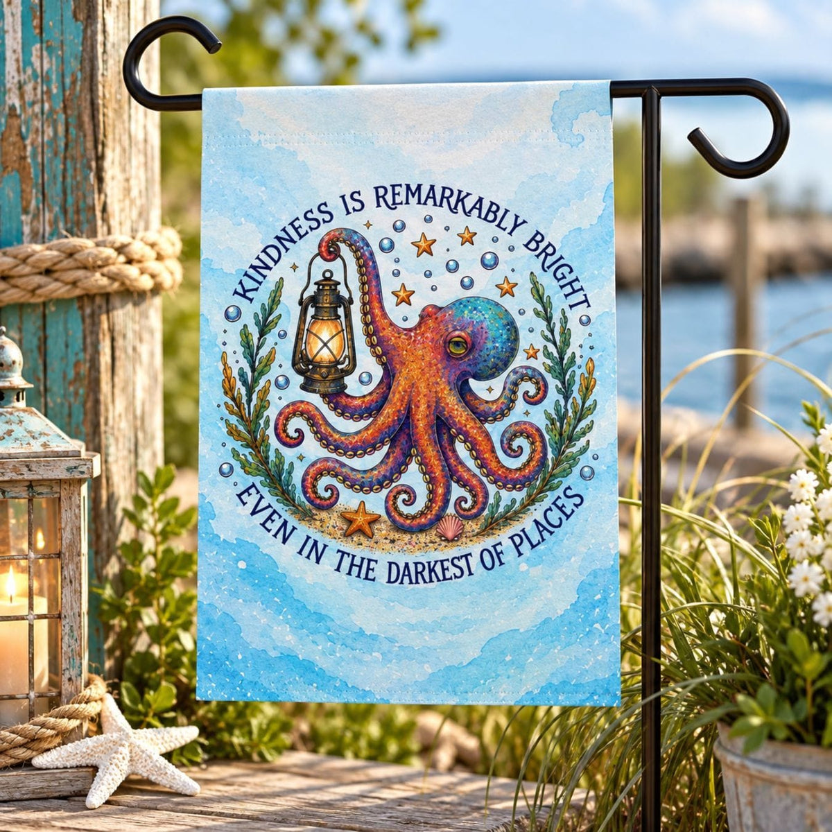 Printify Remarkably Kind House Flag 12'' × 18'' 44331556871296366897