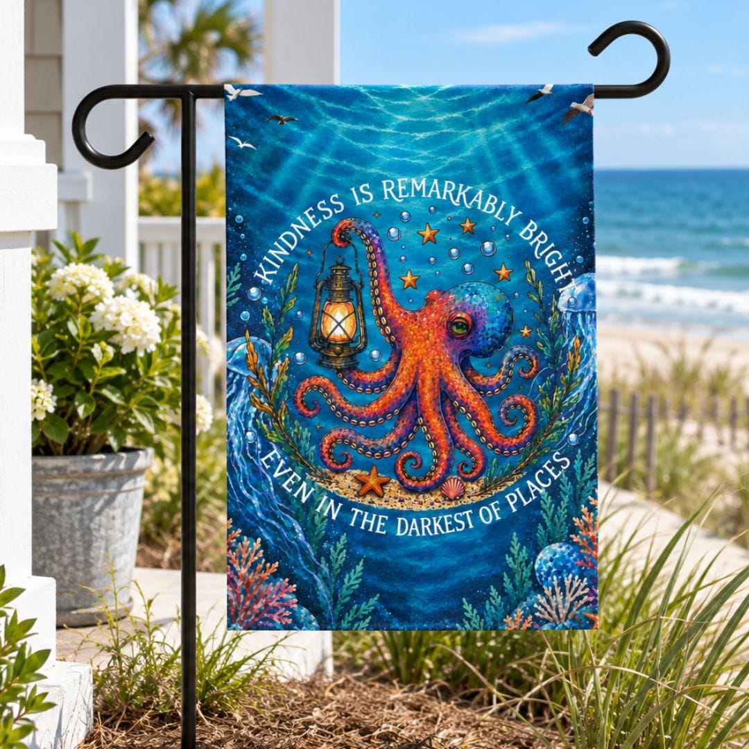 Printify Remarkably Kind Octopus House Flag