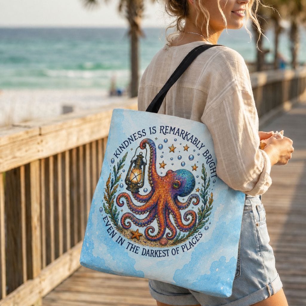 Printify Remarkably Kind Tote Bag 18" × 18'' / Navy 31072568609809411358